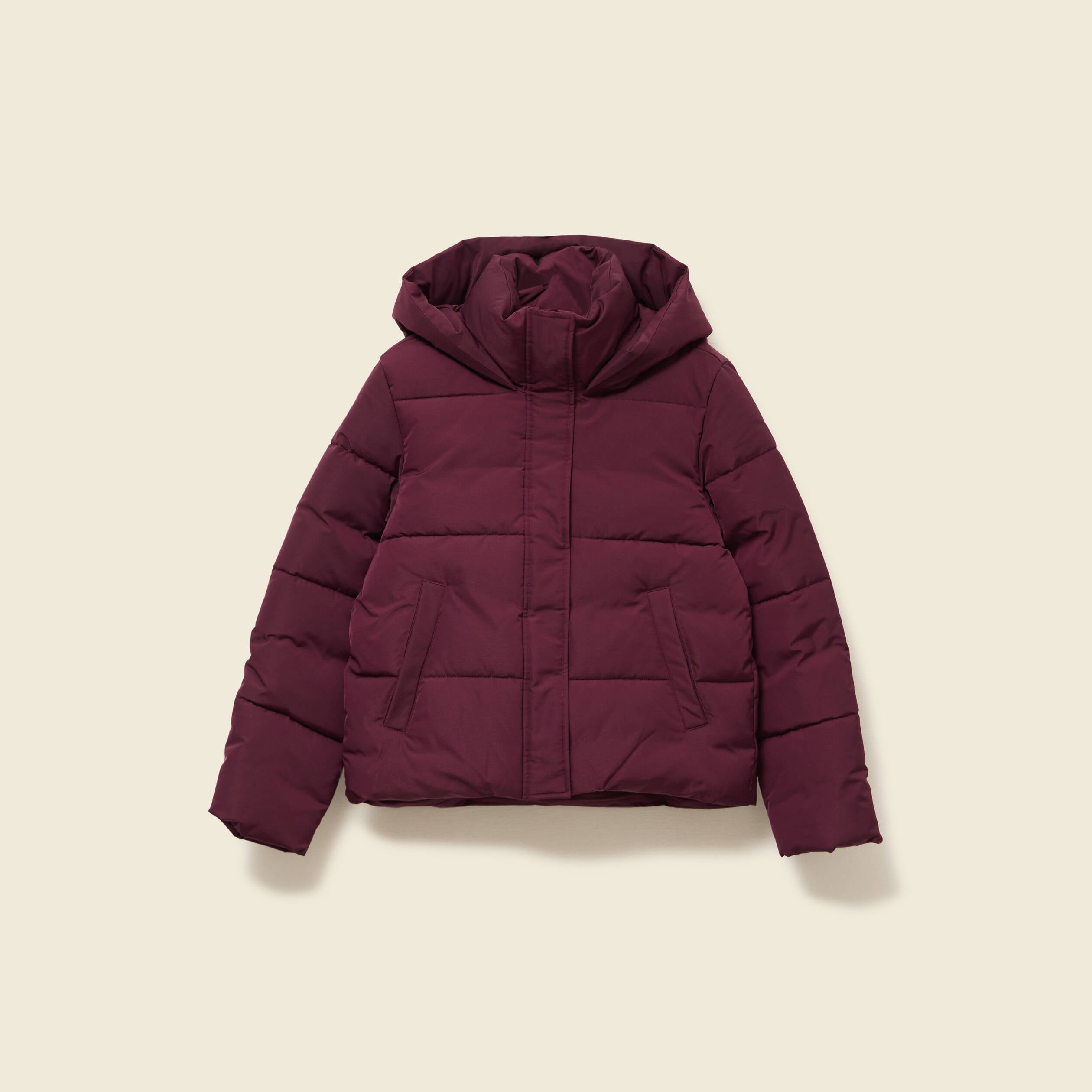 Doudoune &agrave; capuche prune femme