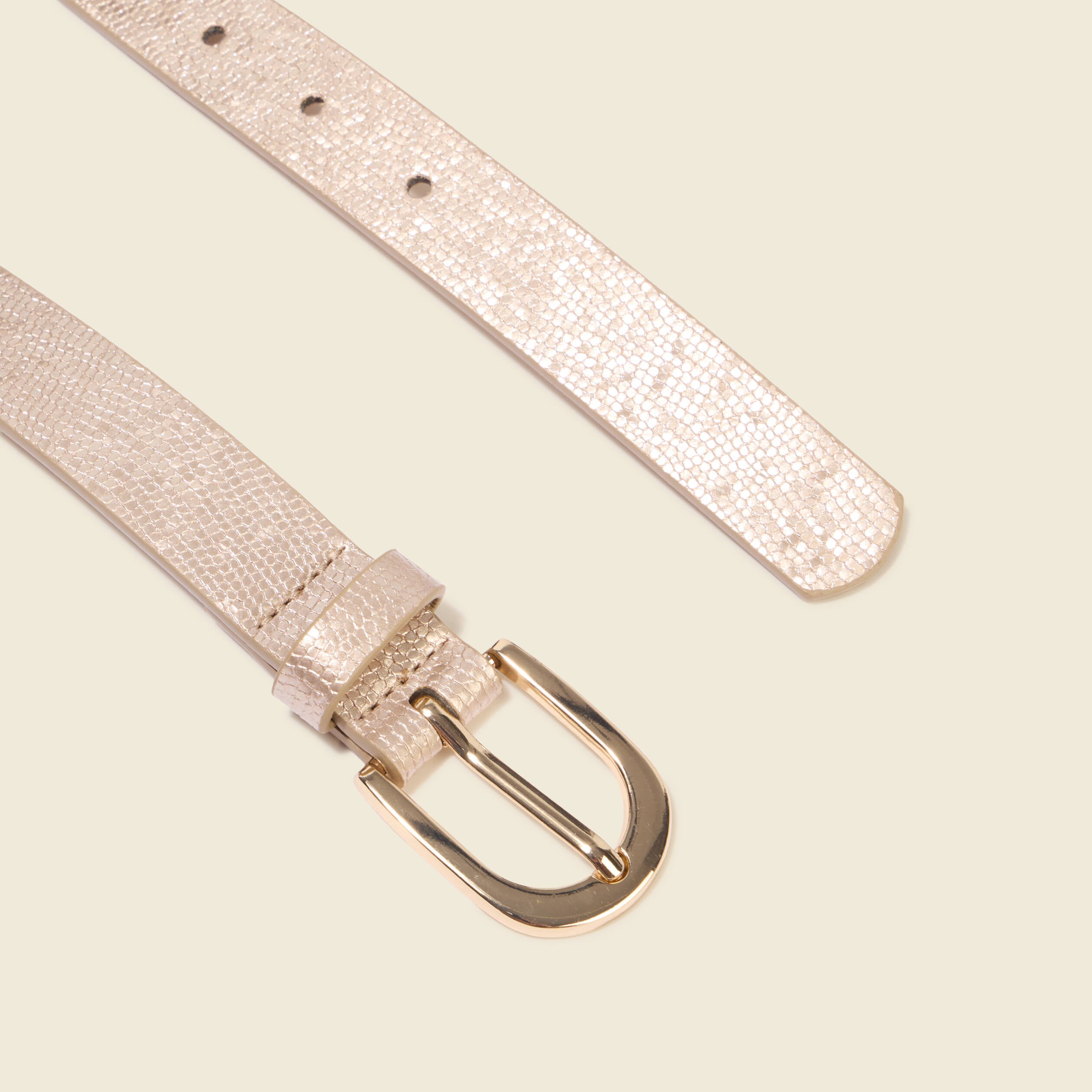 Ceinture fine couleur or femme