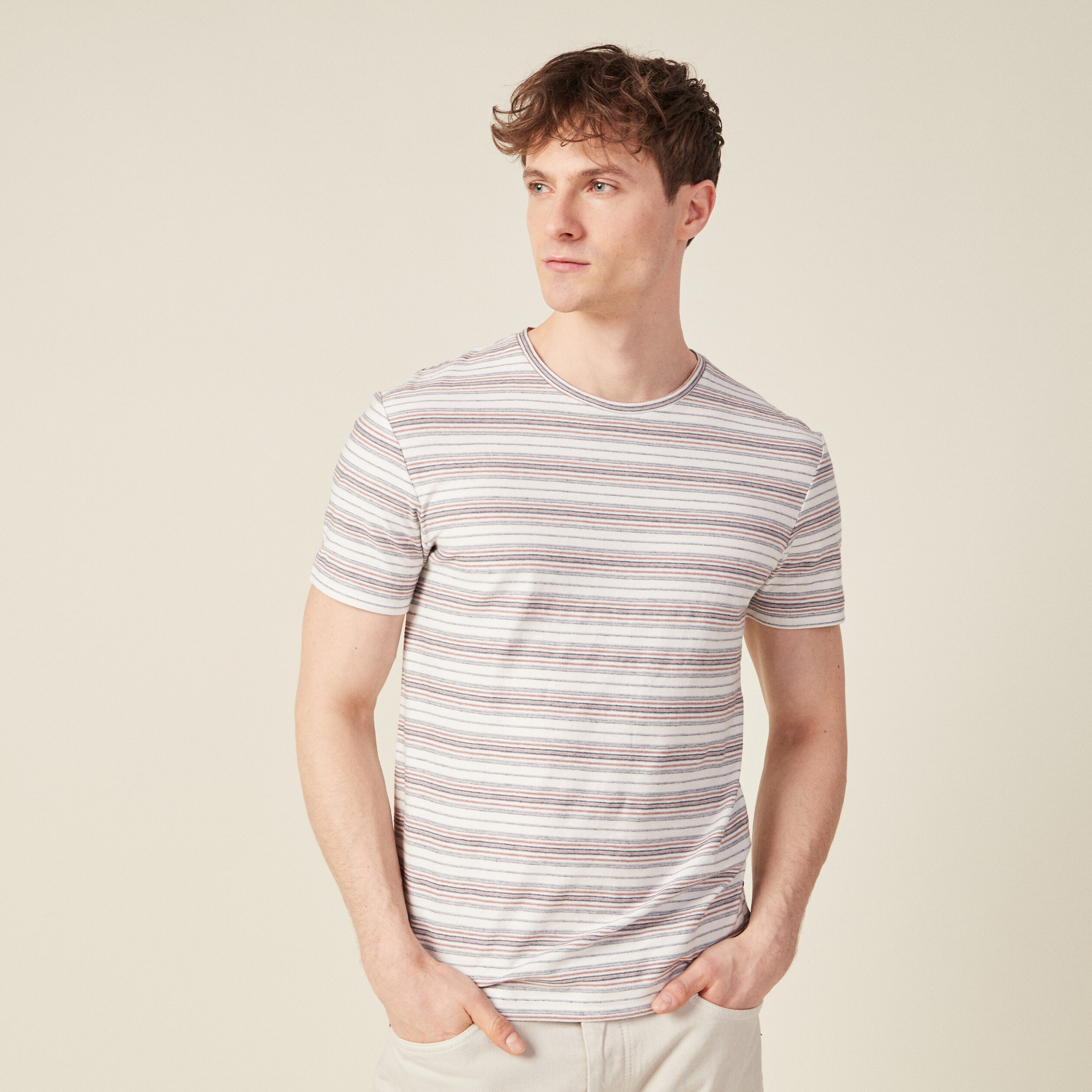 t shirt manches courtes marron cognac homme T-shirt manches courtes marron cognac homme