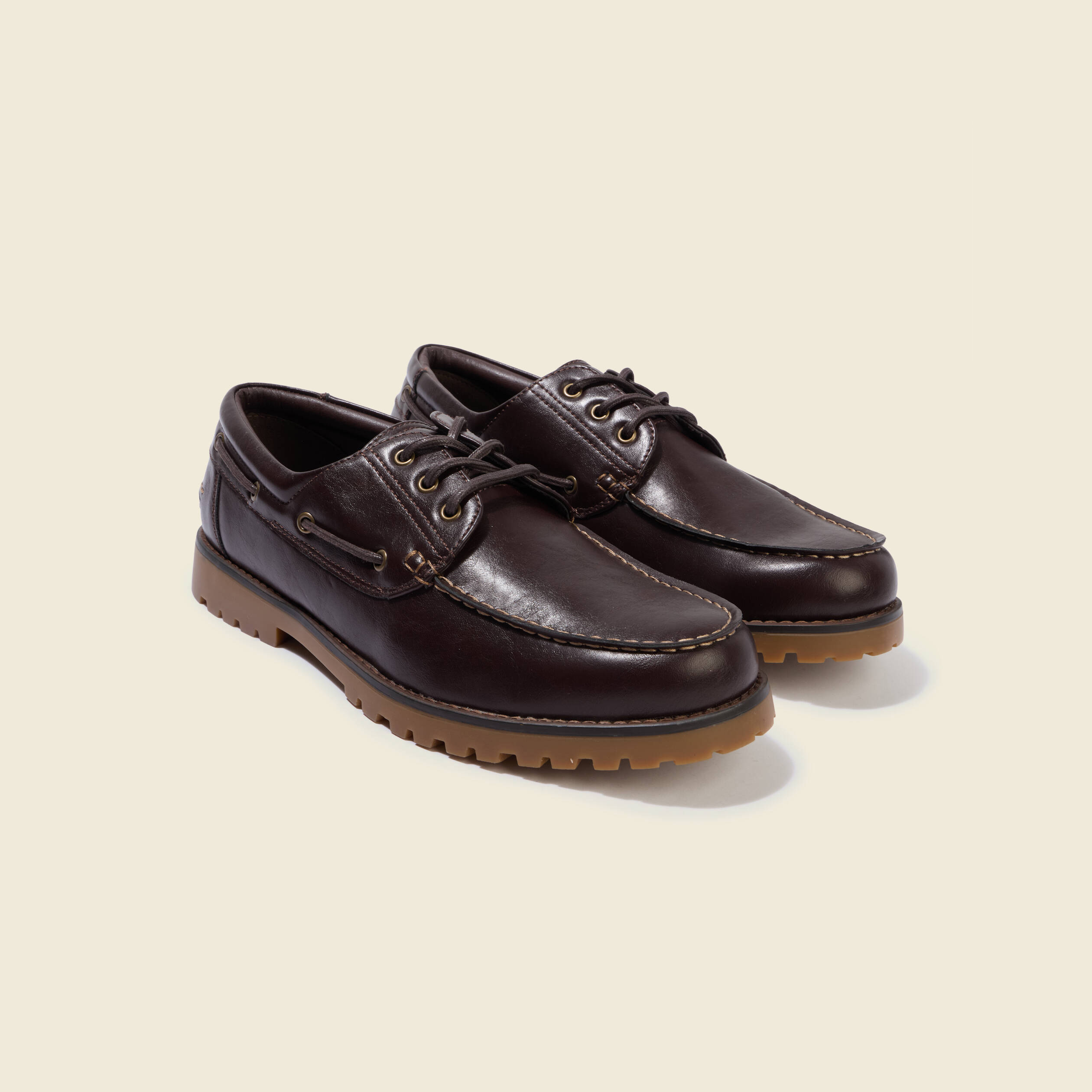 Mocassins &agrave; lacets marron fonc&eacute; homme