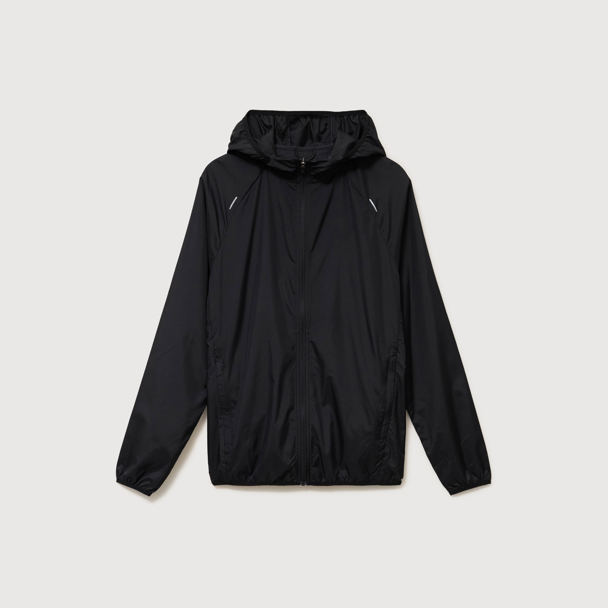 Blouson droit &agrave; capuche manches longues noir homme