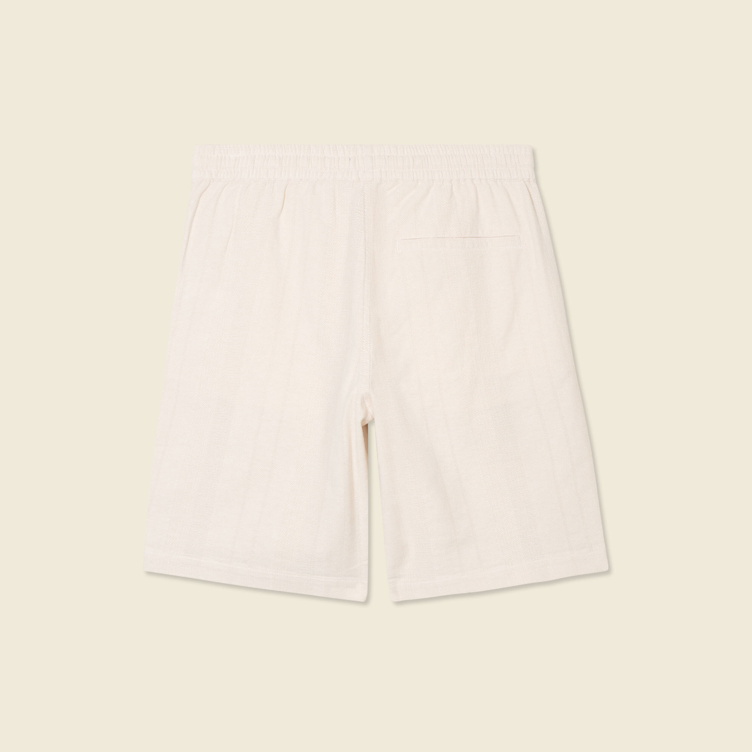 Bermuda droit &agrave; coulisse ecru homme