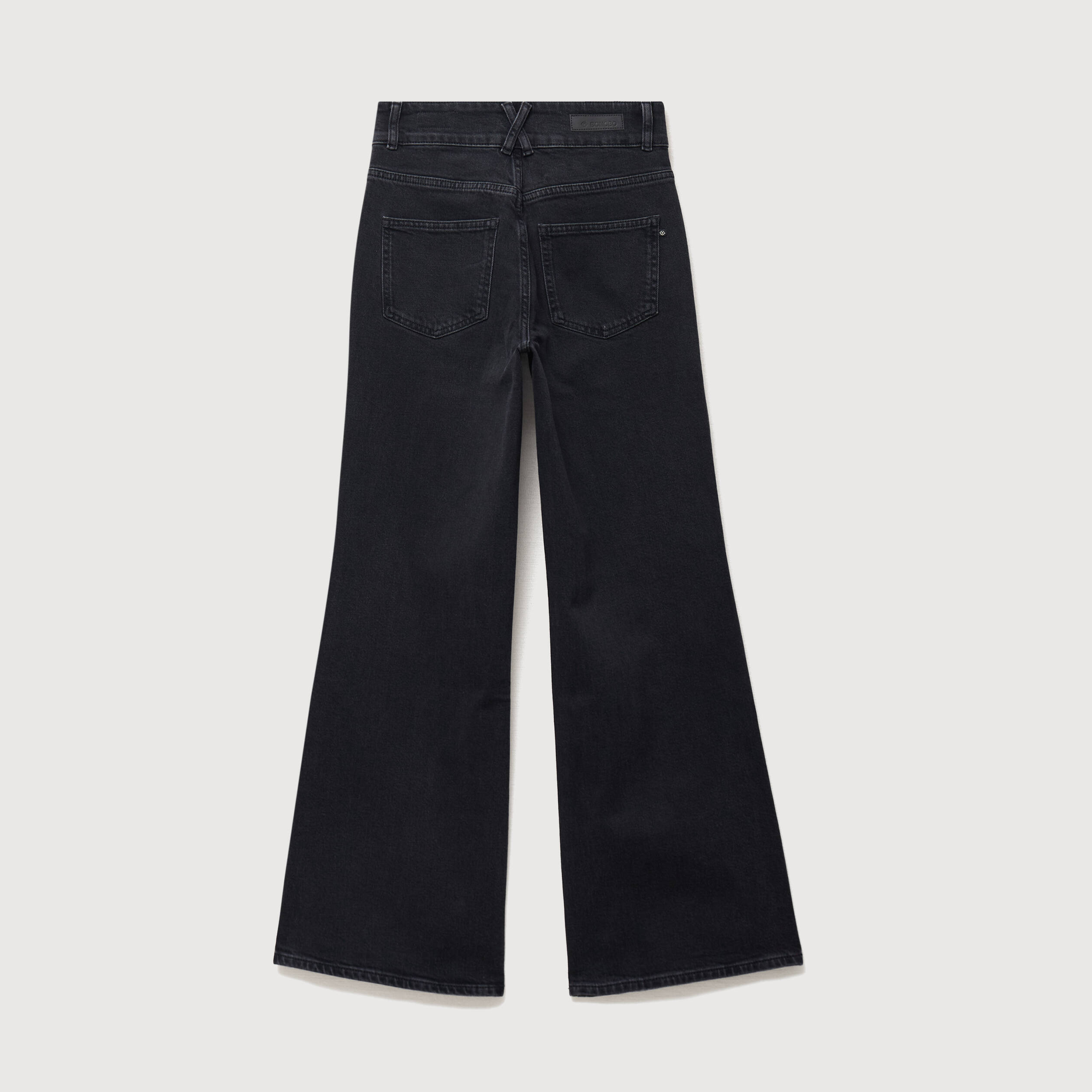 Jeans bootcut taille haute denim gris femme