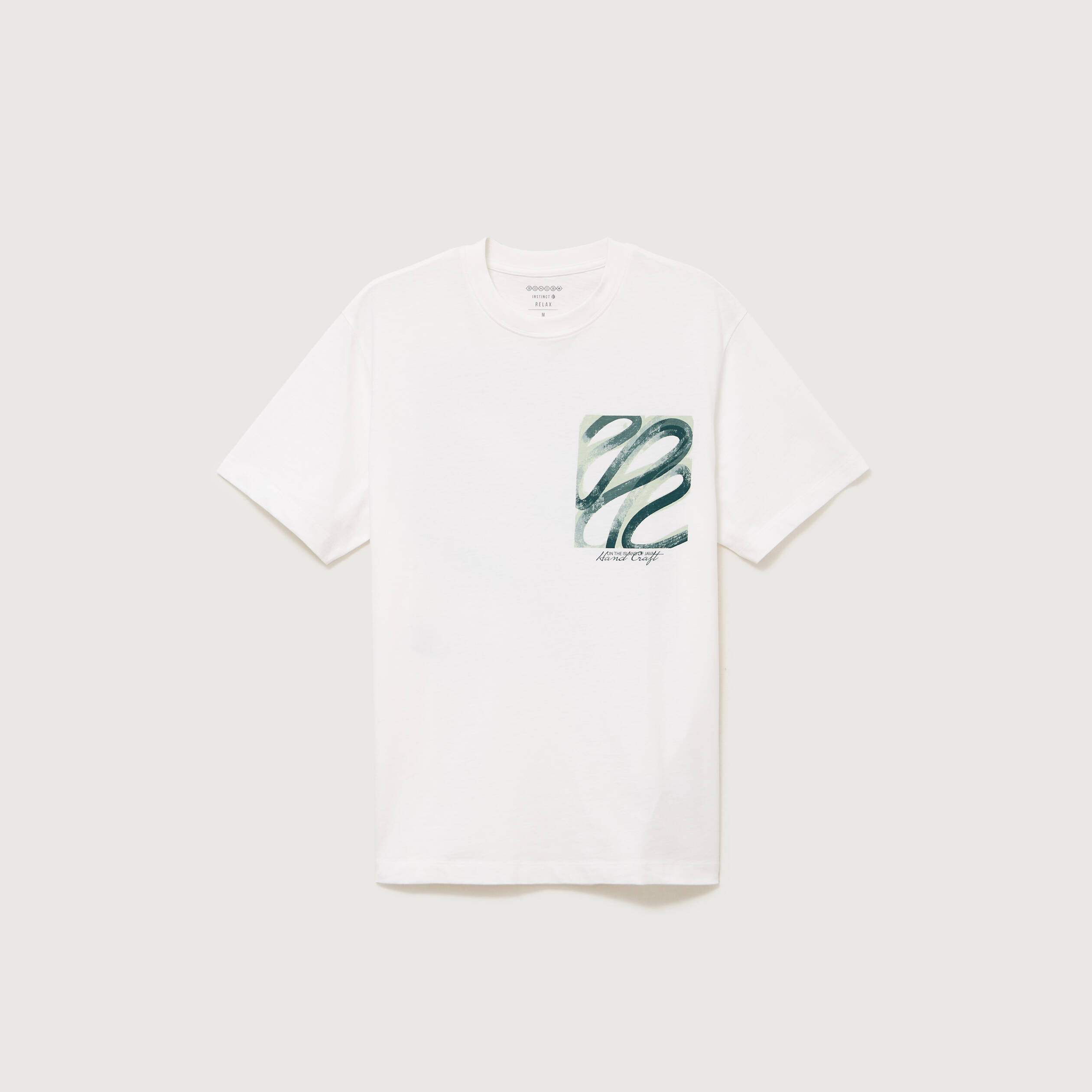 T-shirt ample en coton manches courtes ecru homme