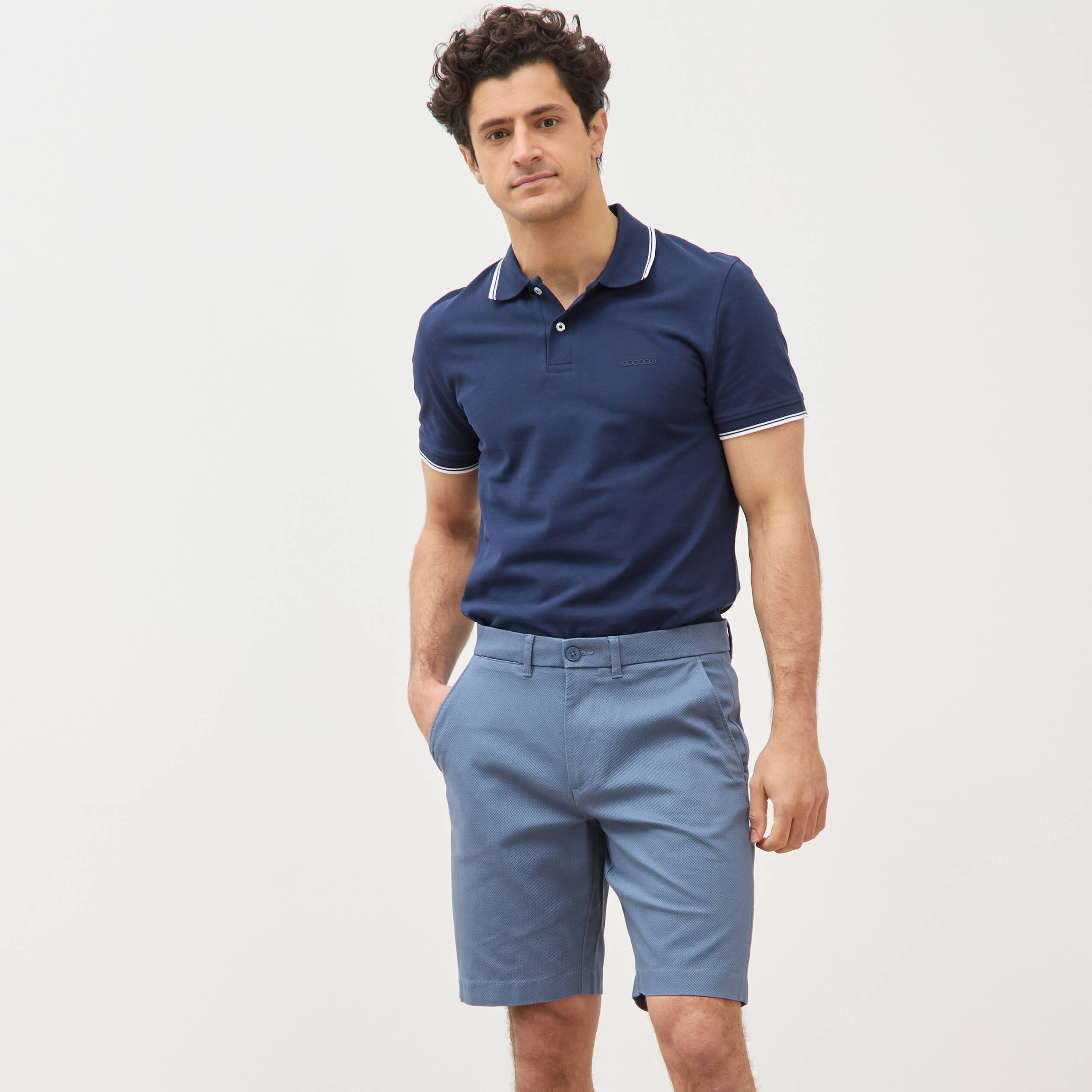 Bermuda bleu gris homme