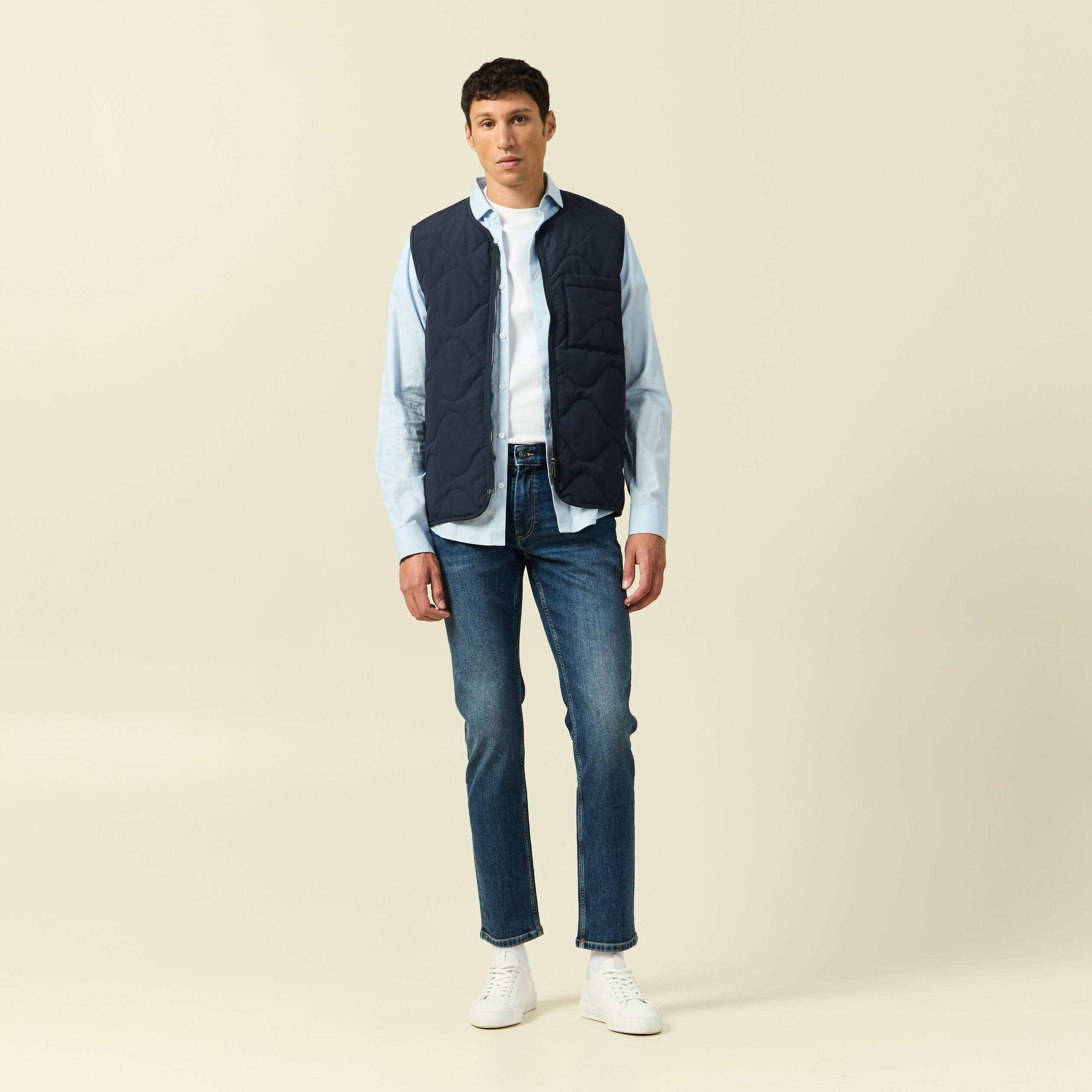 Jeans slim 5 poches longueur 32 denim dirty homme