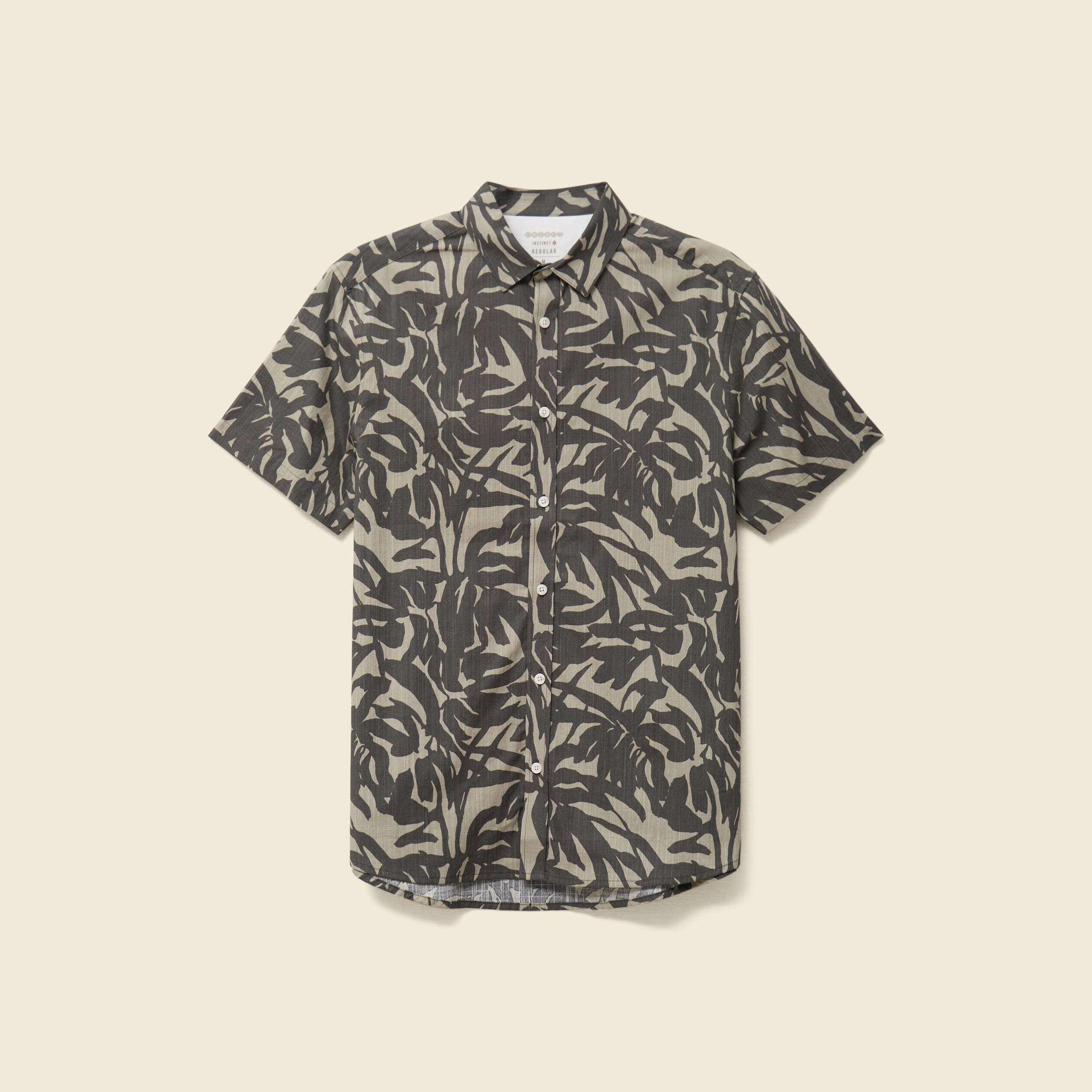 Chemise manches courtes vert kaki homme