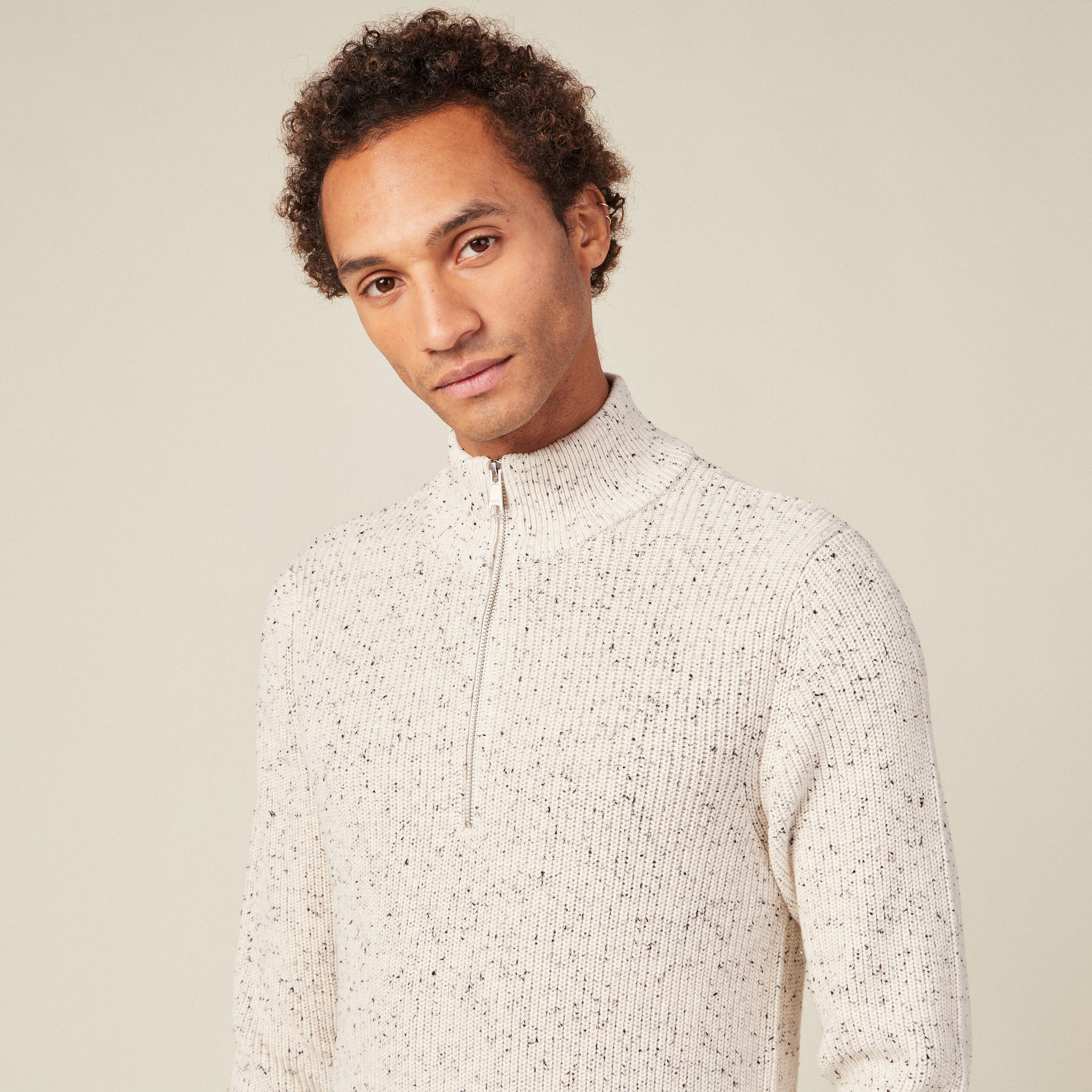 Pull manches longues ecru homme