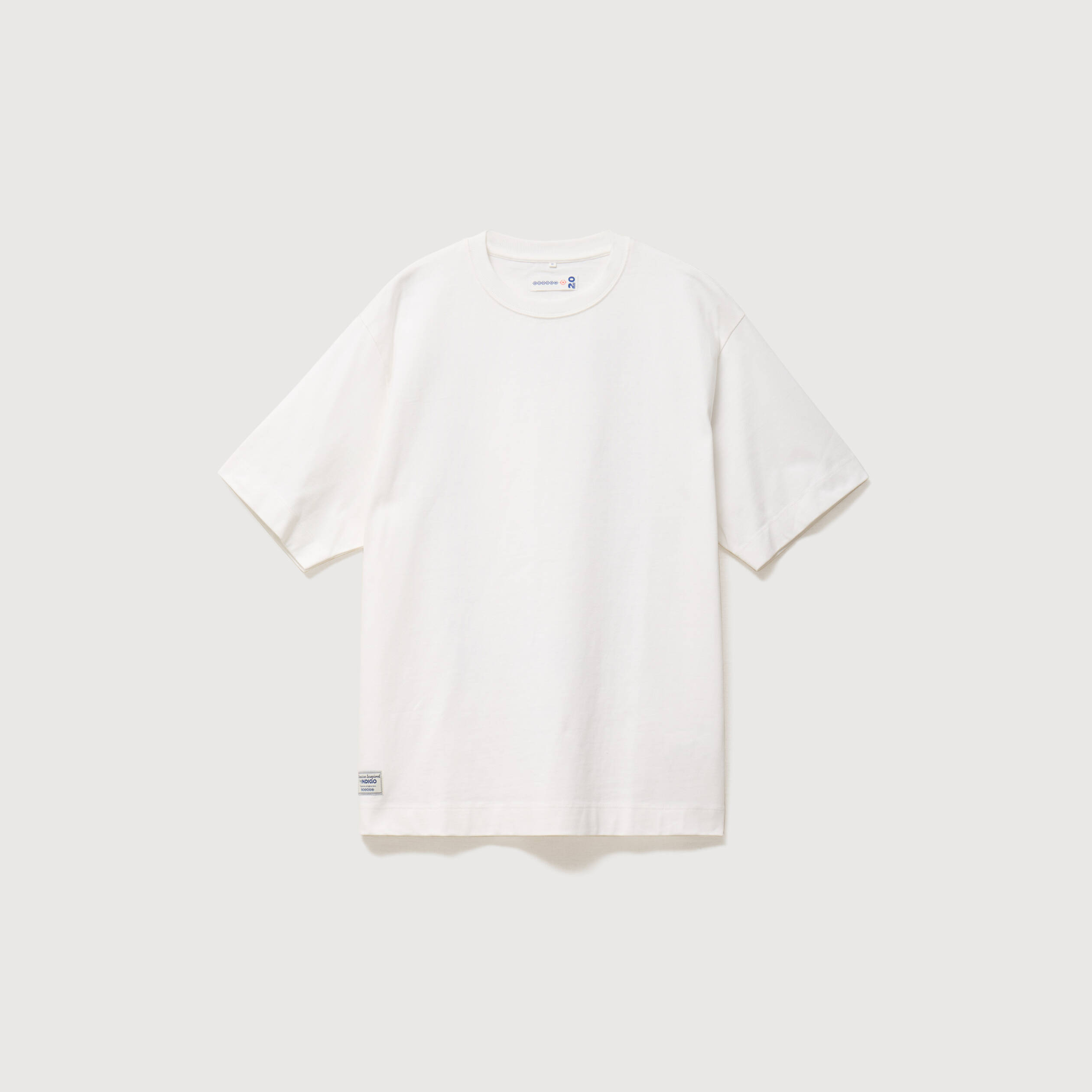 T-shirt ample col rond manches courtes ecru homme
