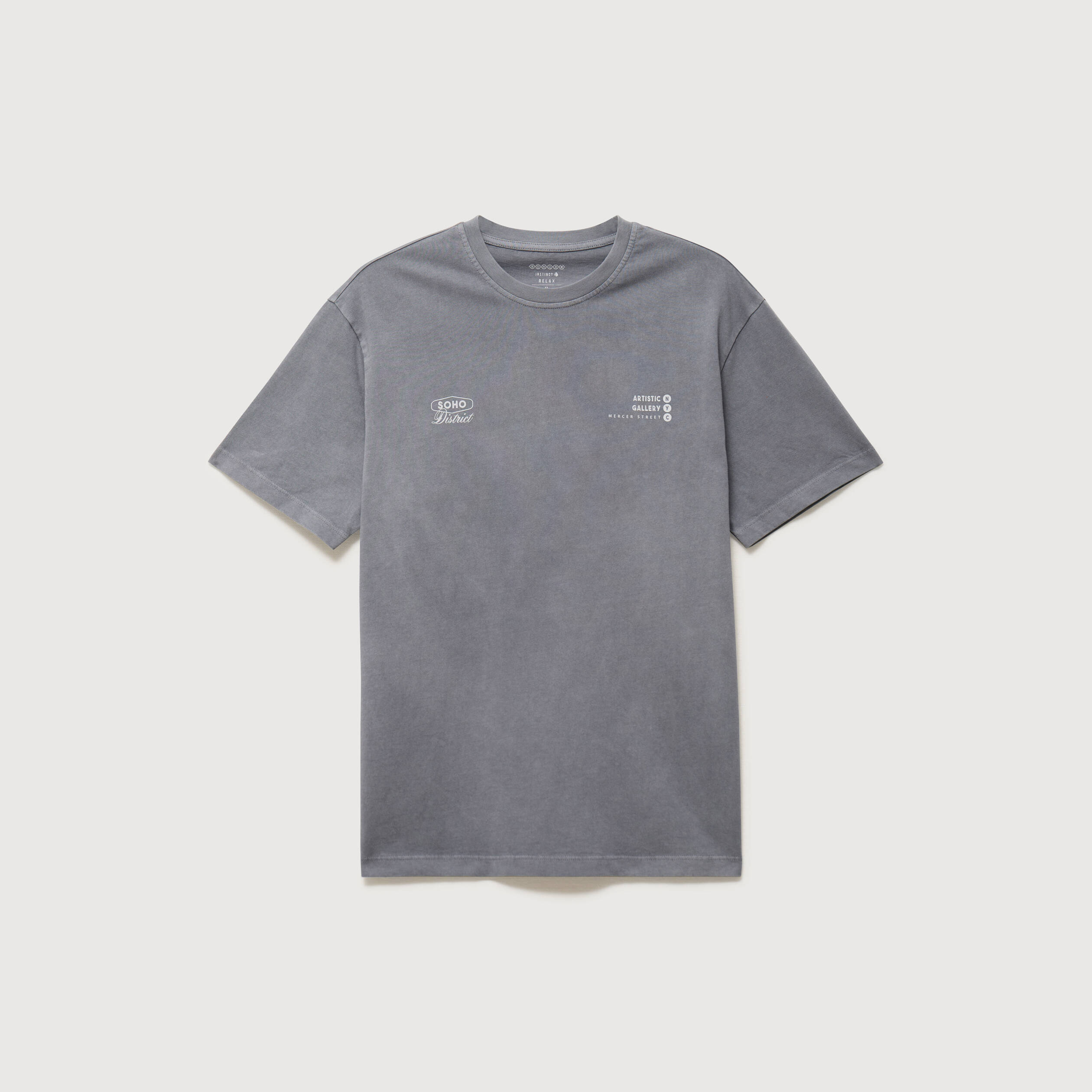 T-shirt en coton manches courtes gris homme