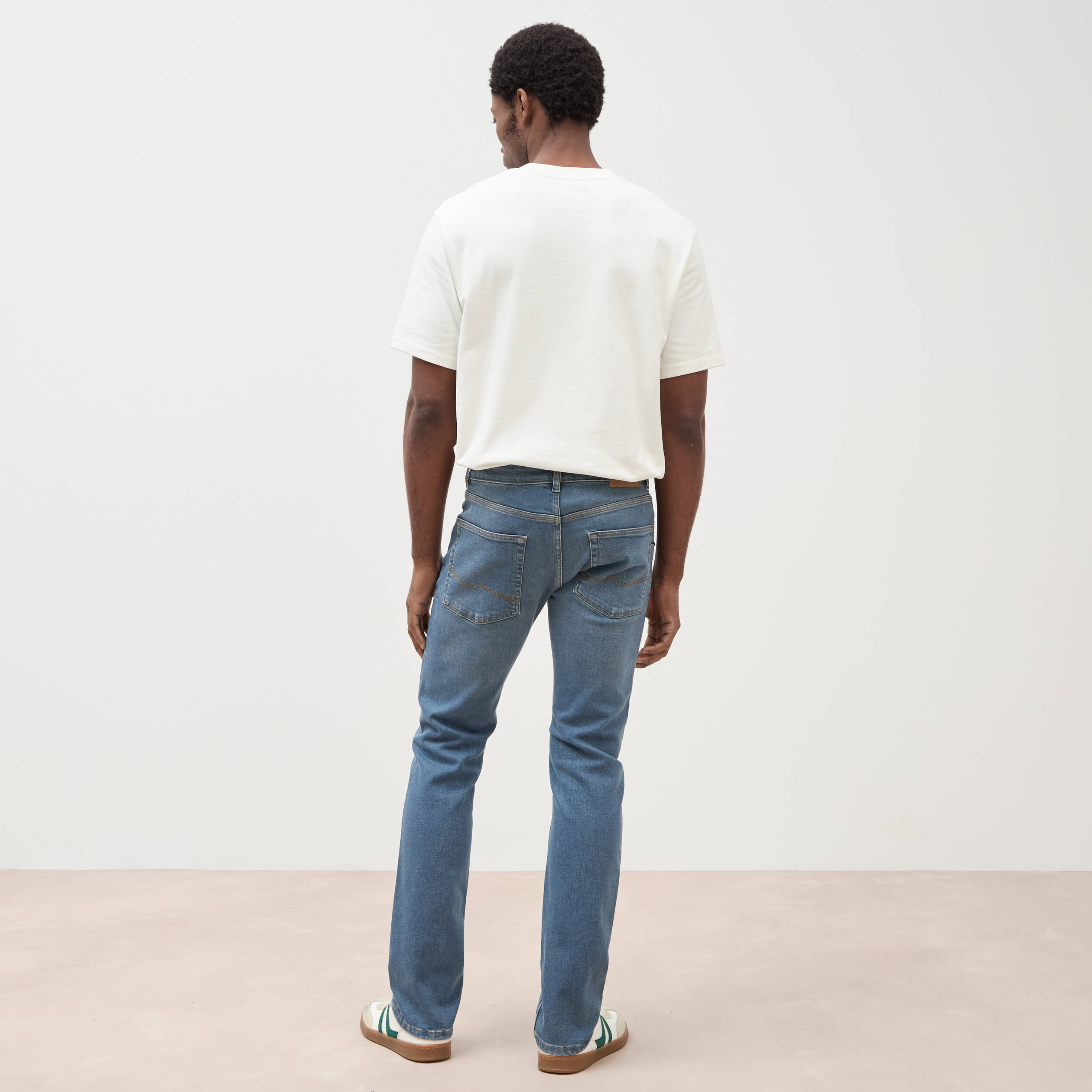 Jeans straight longueur 34 denim double stone homme