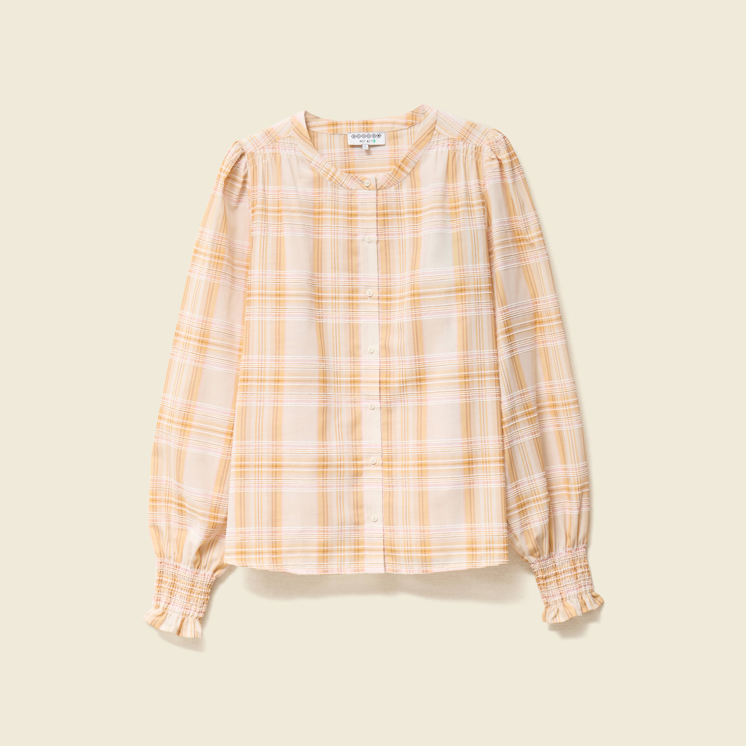 Chemise manches longues creme femme