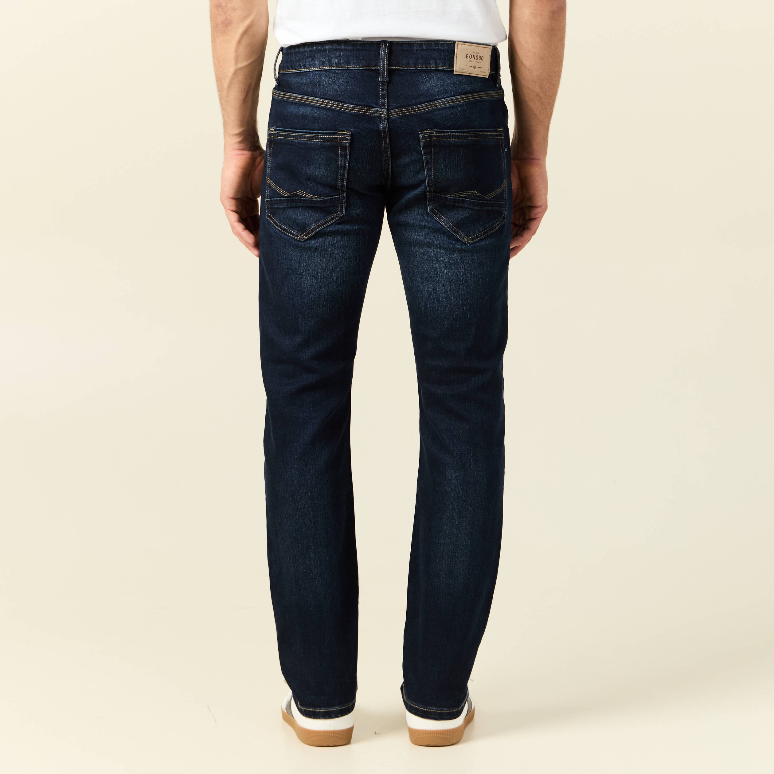 Jeans straight longueur 32 denim brut homme