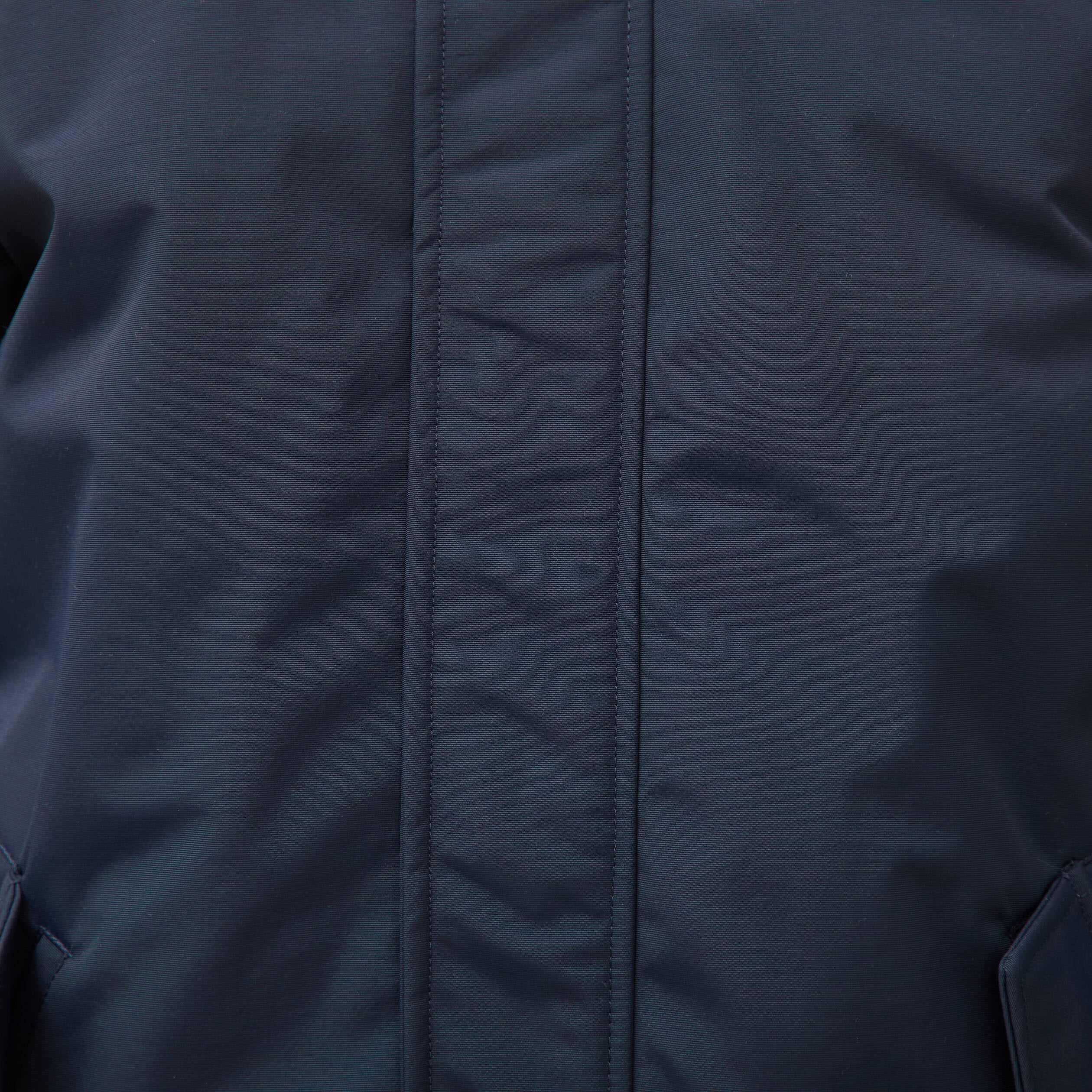 Parka longue droite &agrave; capuche bleu marine homme