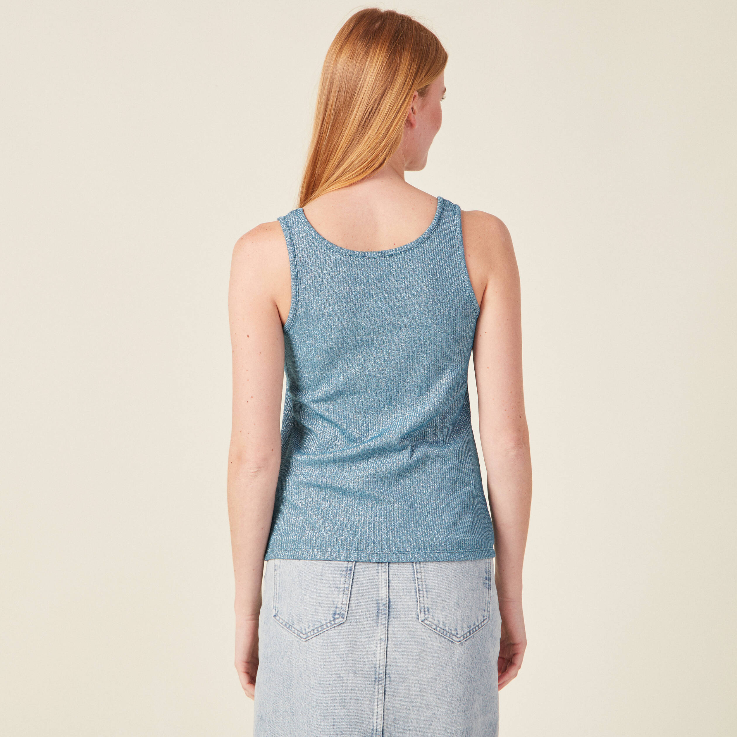 debardeur bretelles larges bleu petrole femme Débardeur bretelles larges bleu pétrole femme