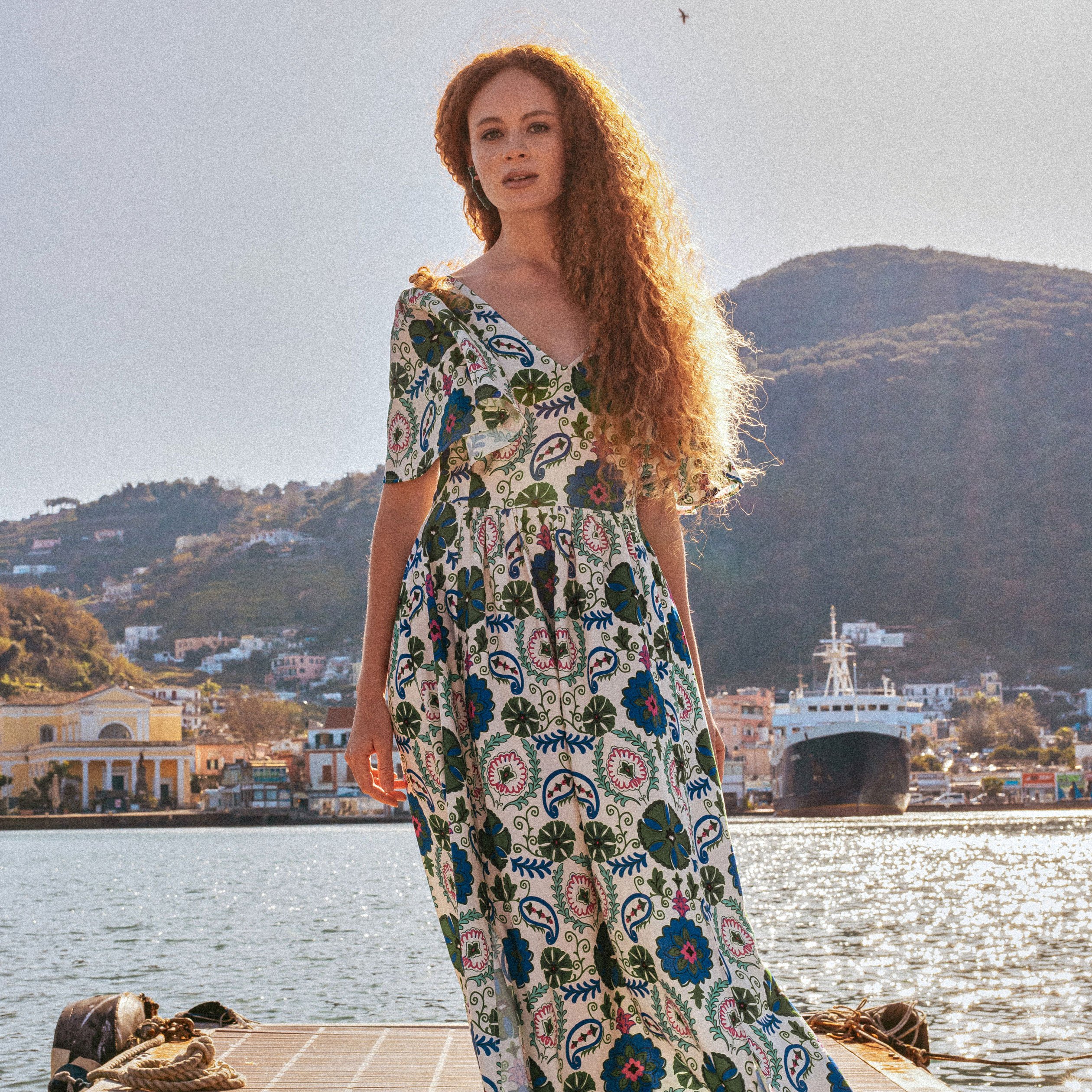 robe col v manches courtes blanc femme Robe col V manches courtes blanc femme