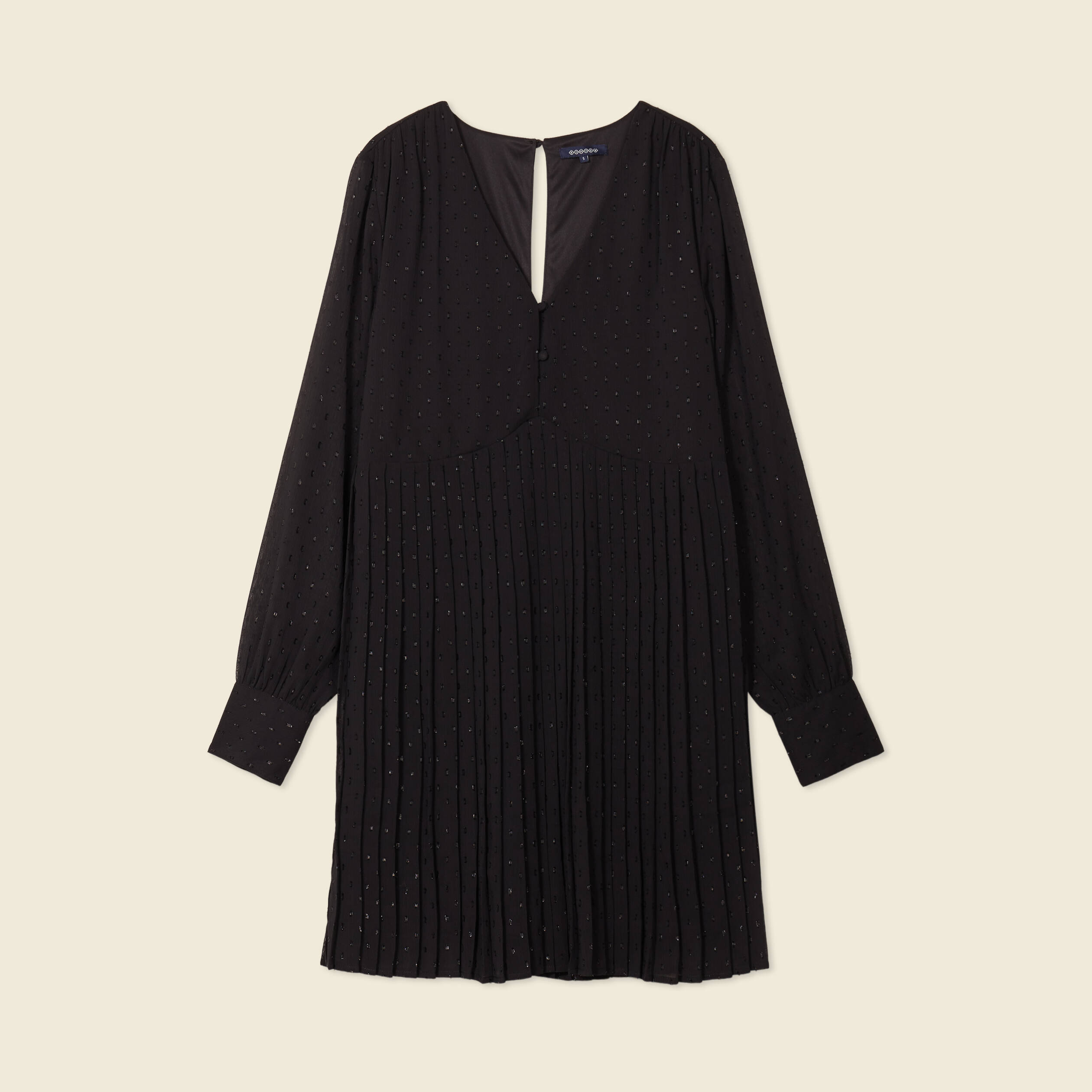 robe evasee plissee noir femme Robe évasée plissée noir femme