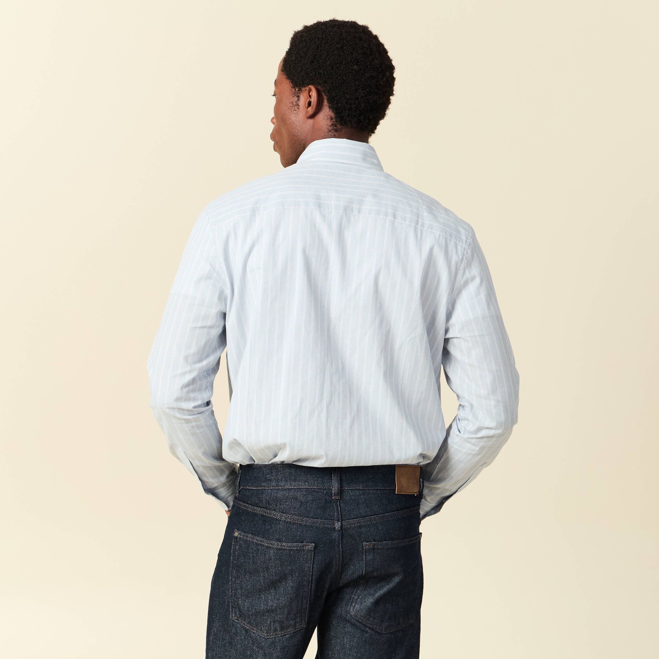 Chemise boyfriend en coton bleu clair homme