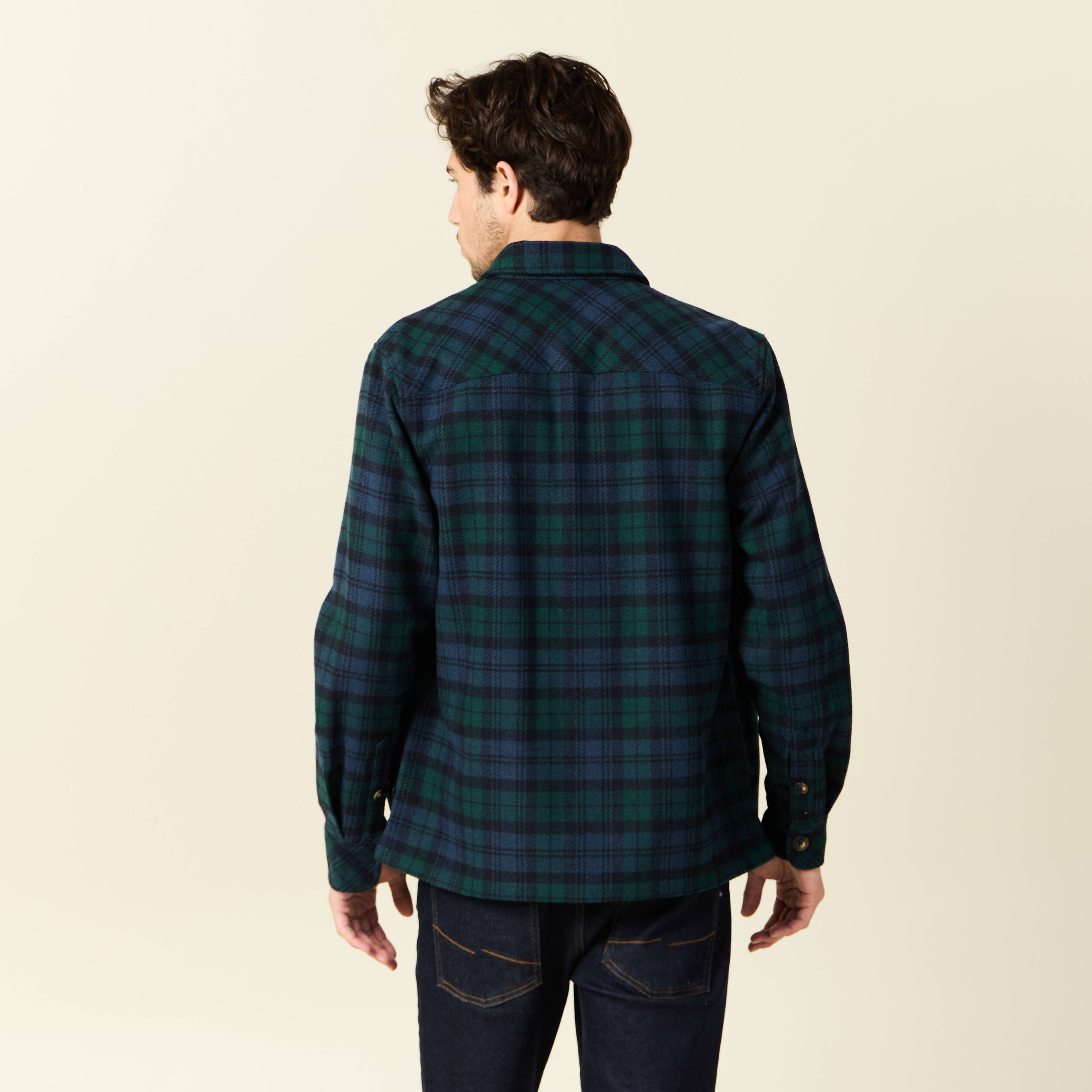 Chemise manches longues bleu marine homme