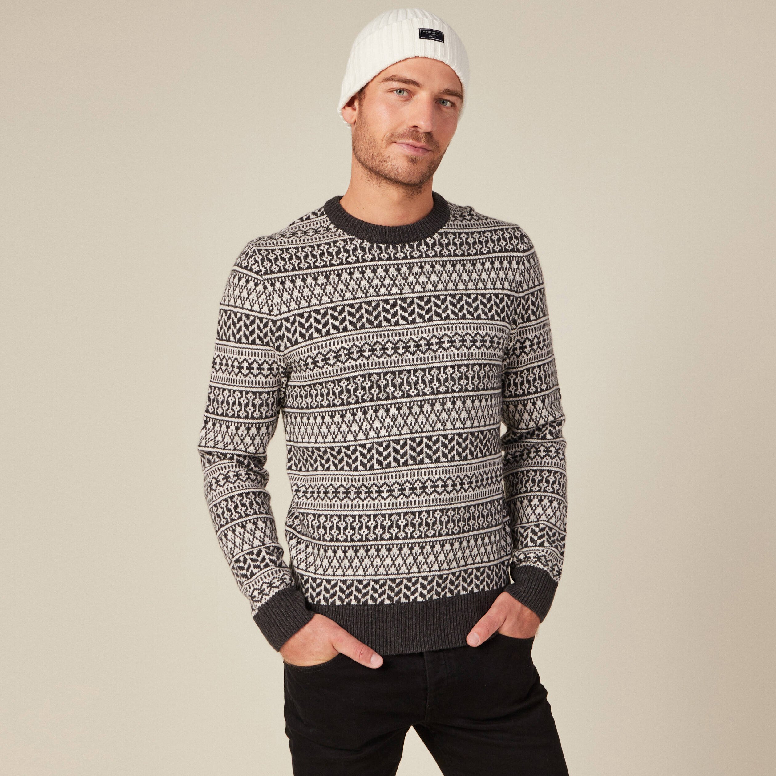 pull manches longues ecru homme Pull manches longues ecru homme
