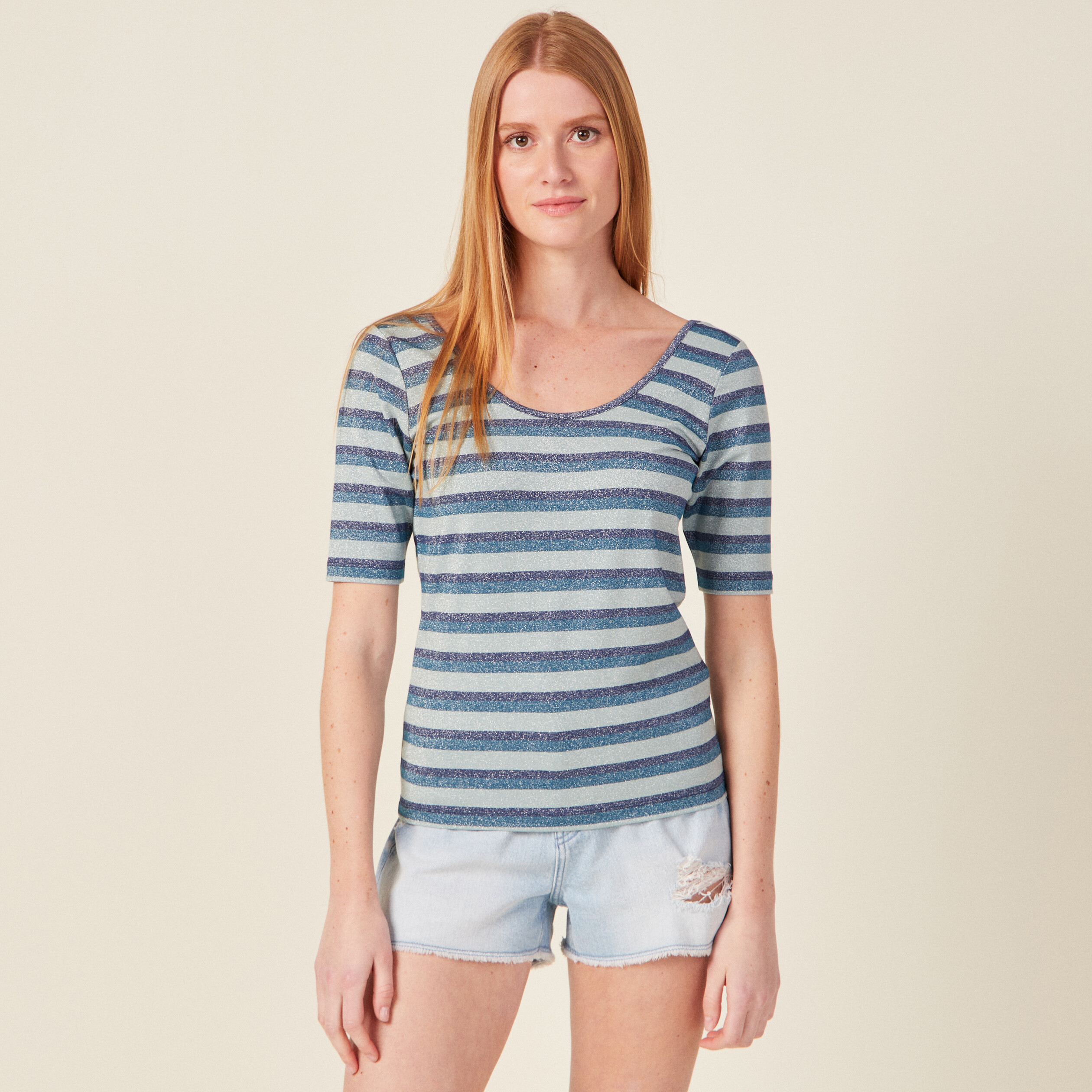 T-shirt manches courtes vert pastel femme