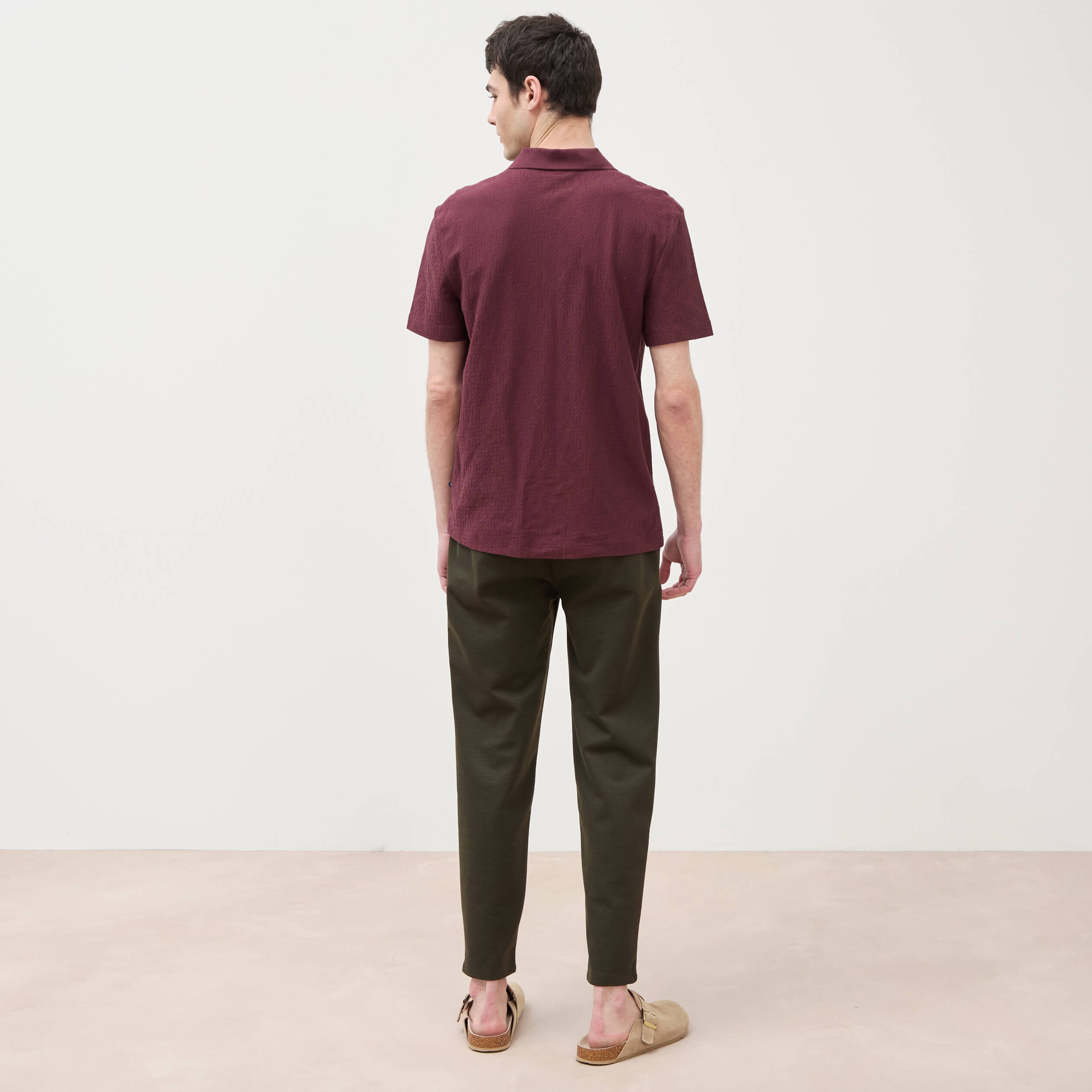 Polo manches courtes prune homme