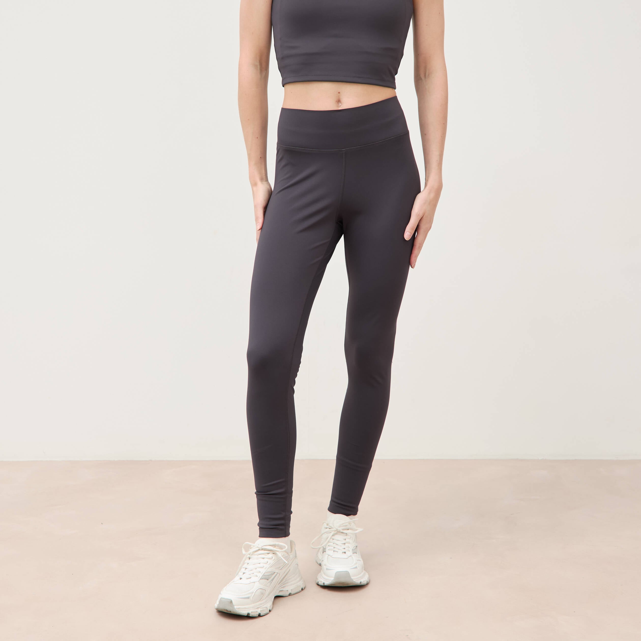 Leggings gris fonc&eacute; femme
