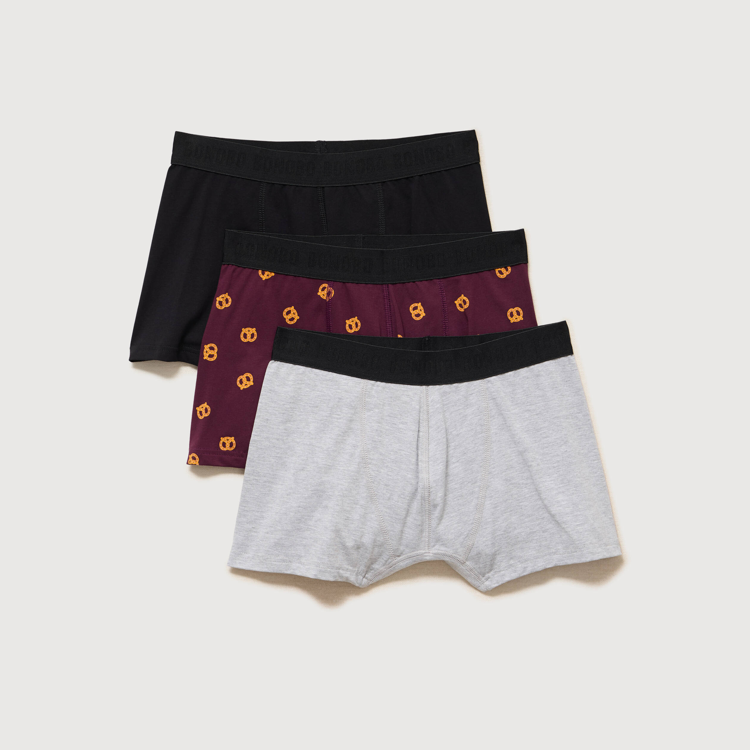 Lot de 3 boxers prune homme