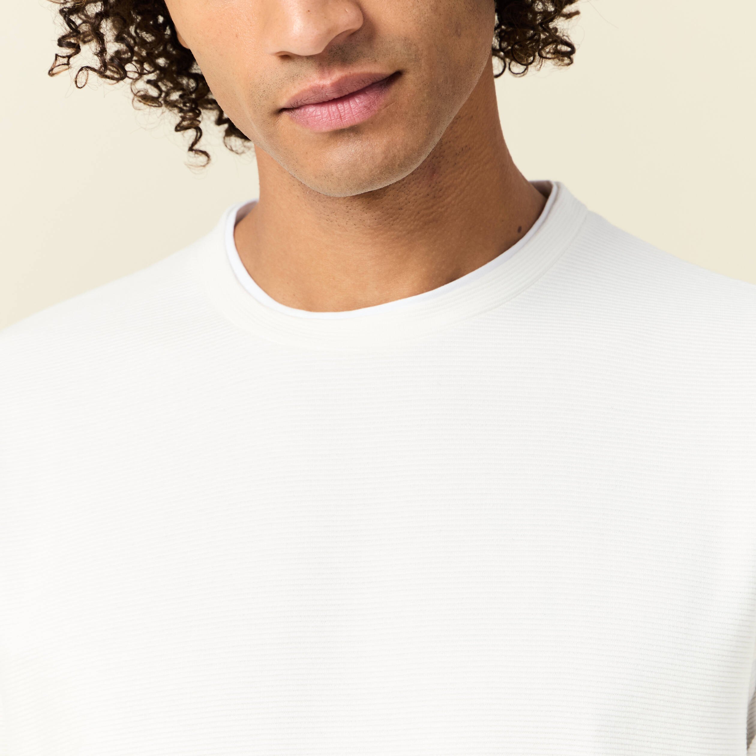t shirt manches longues ecru homme T-shirt manches longues ecru homme