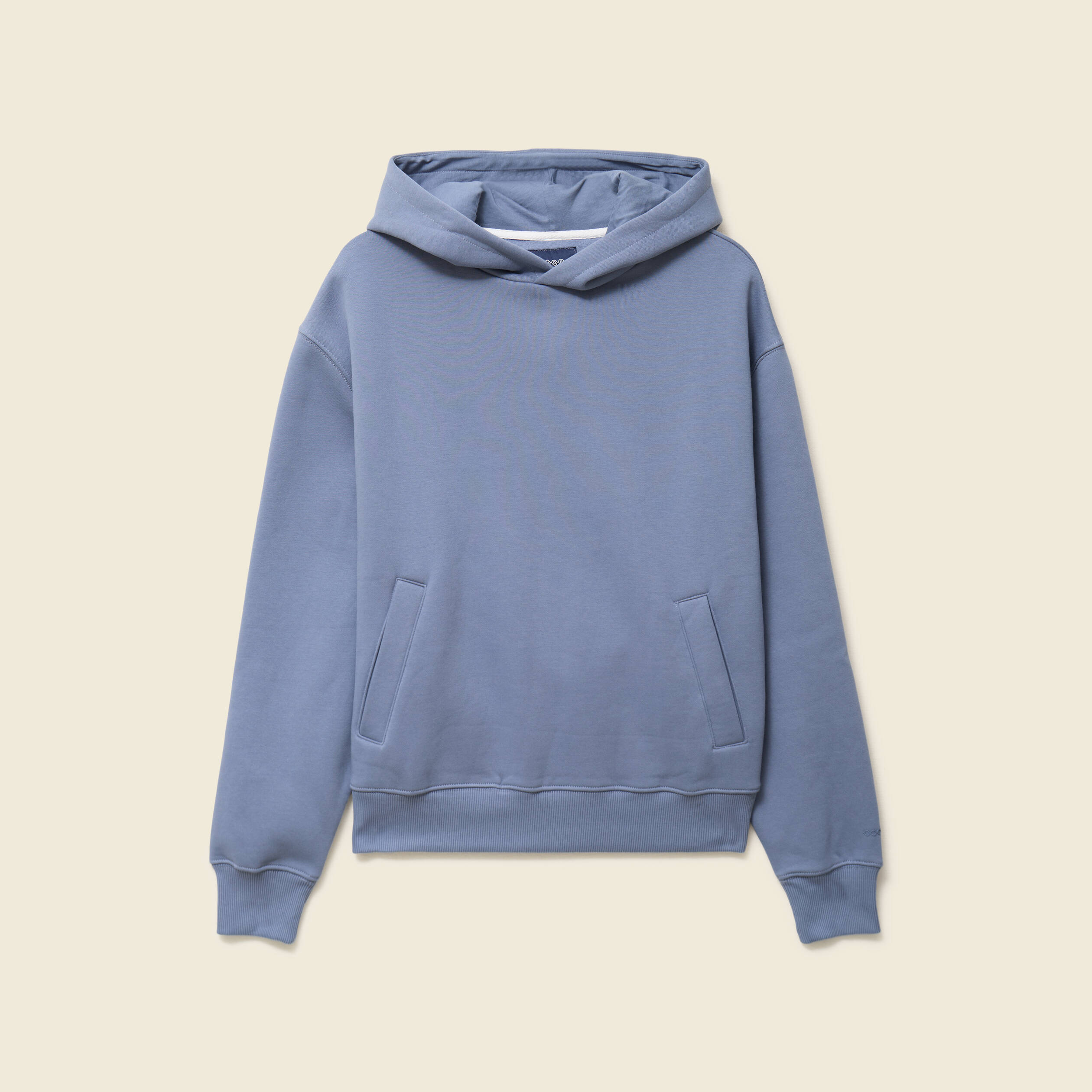 Sweat &agrave; capuche manches longues bleu gris homme