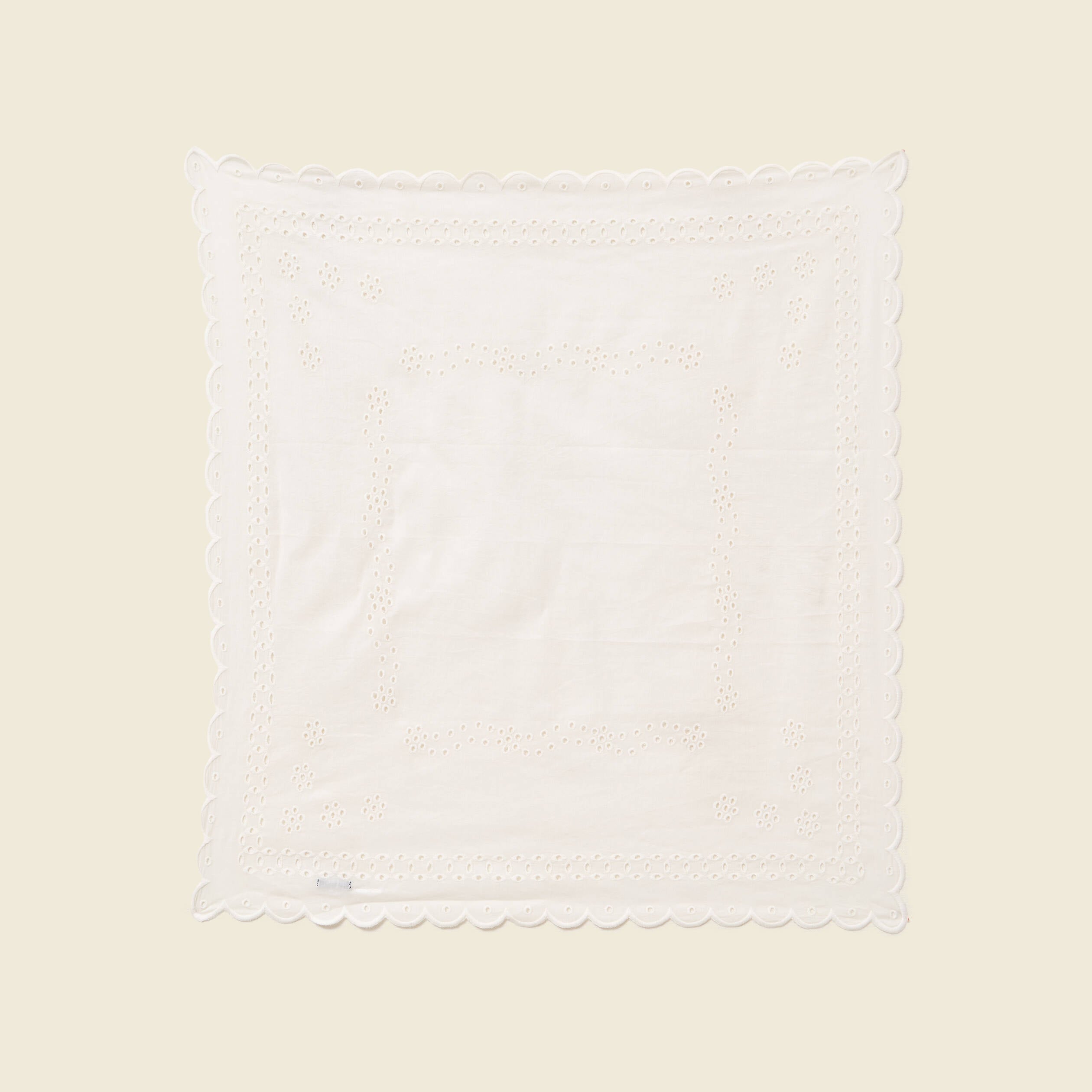 Foulard en coton avec broderie ecru femme
