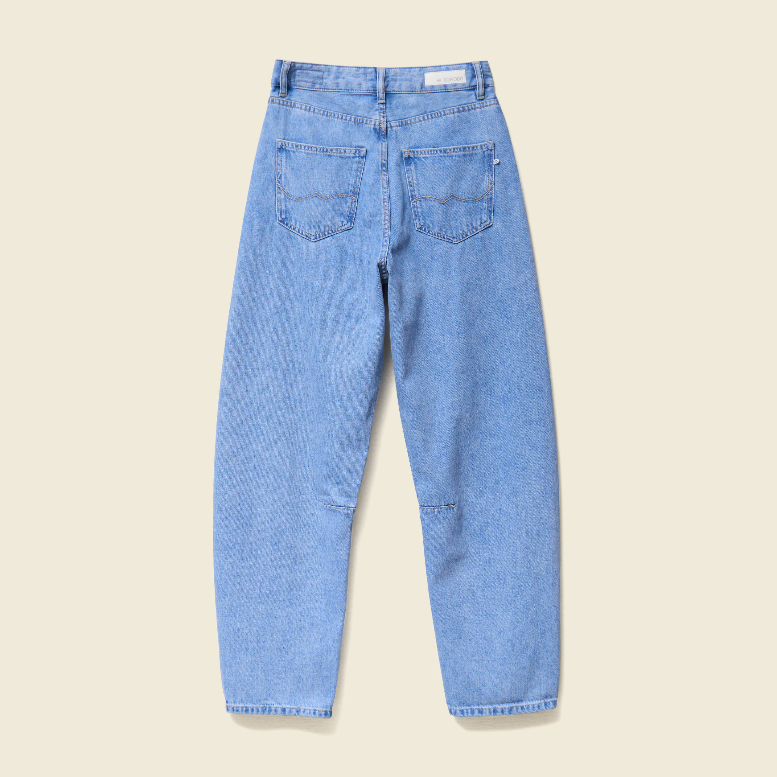 Jeans slouchy 7/8&egrave;me denim baby bleu femme