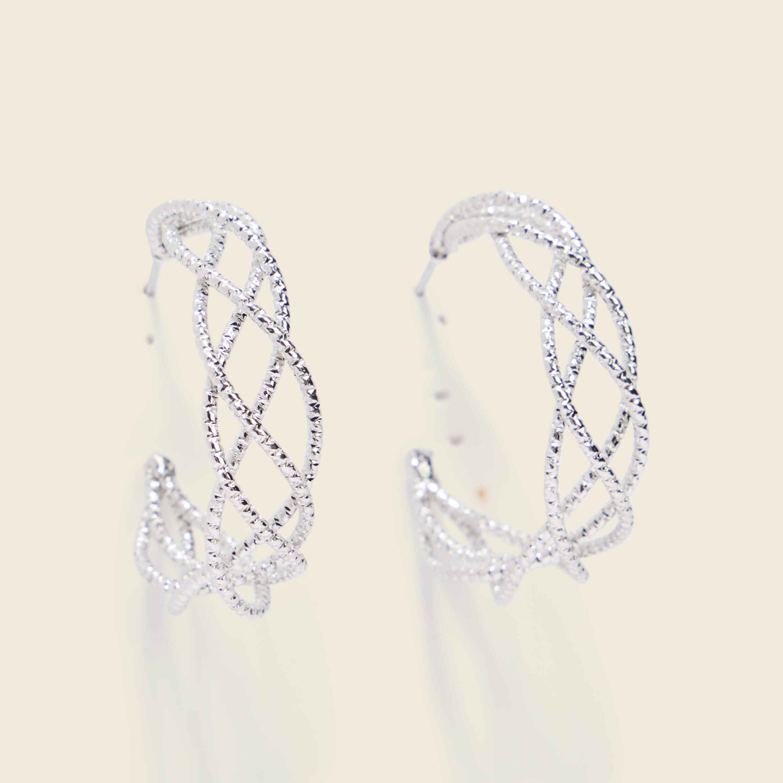 Boucles d'oreilles couleur argent femme