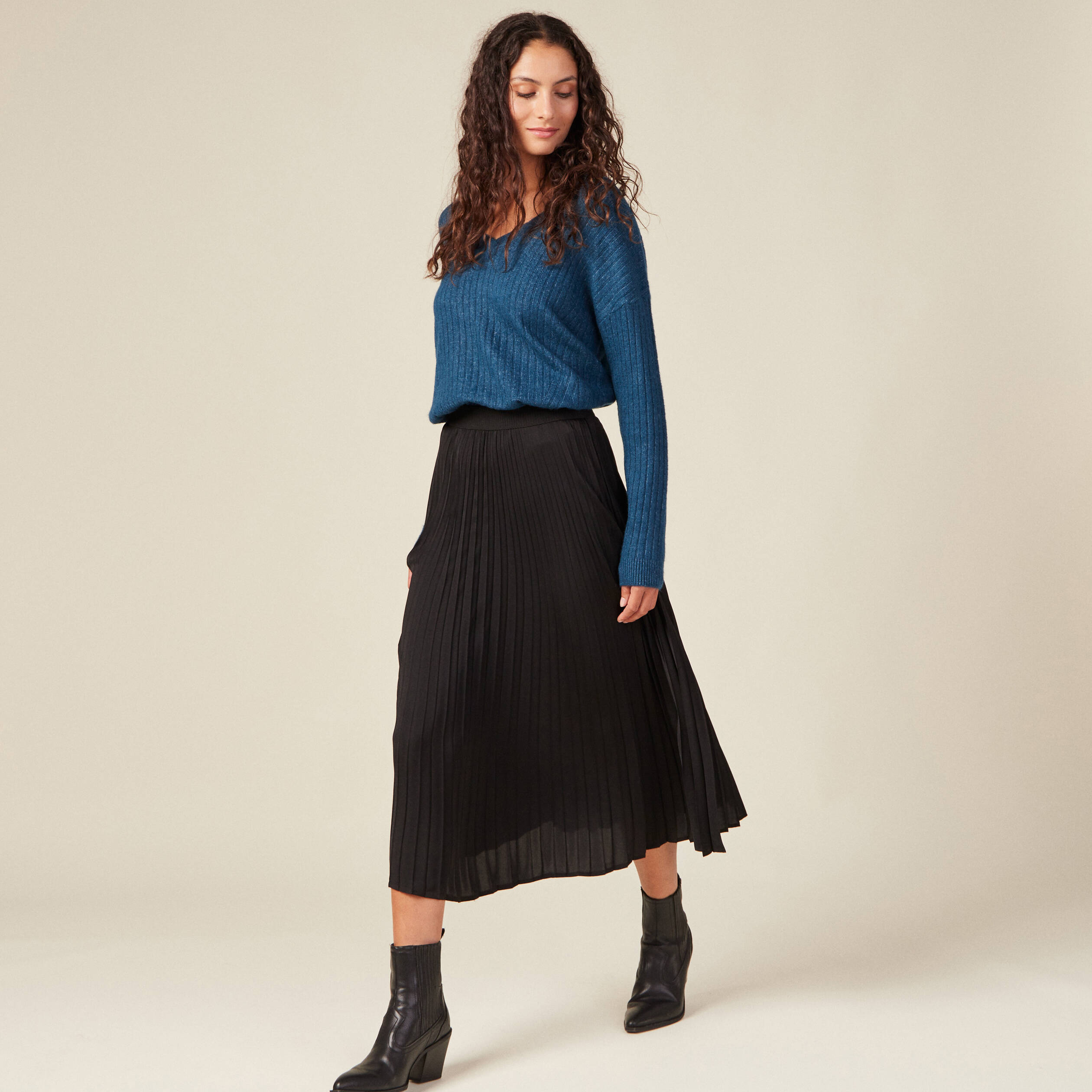 Pull bleu canard femme