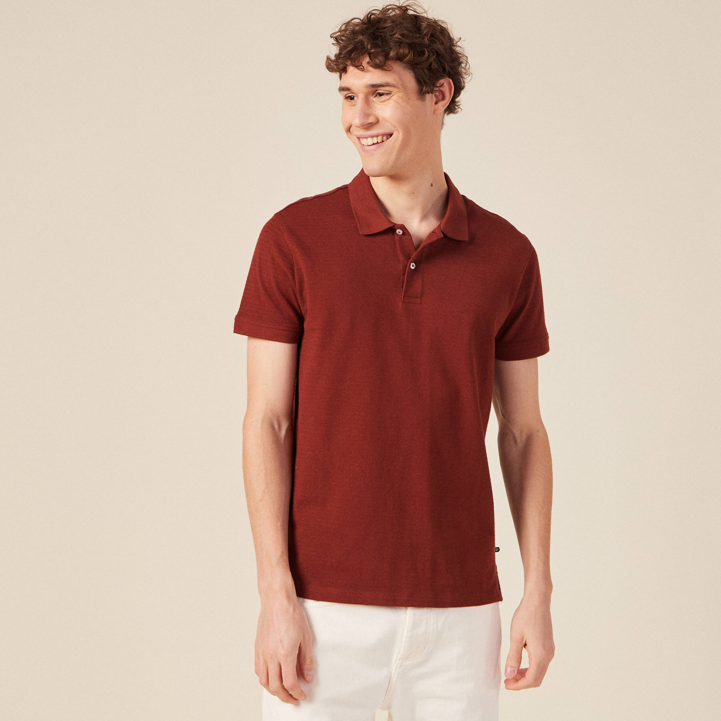 polo eco responsable marron cognac homme Polo éco-responsable marron cognac homme