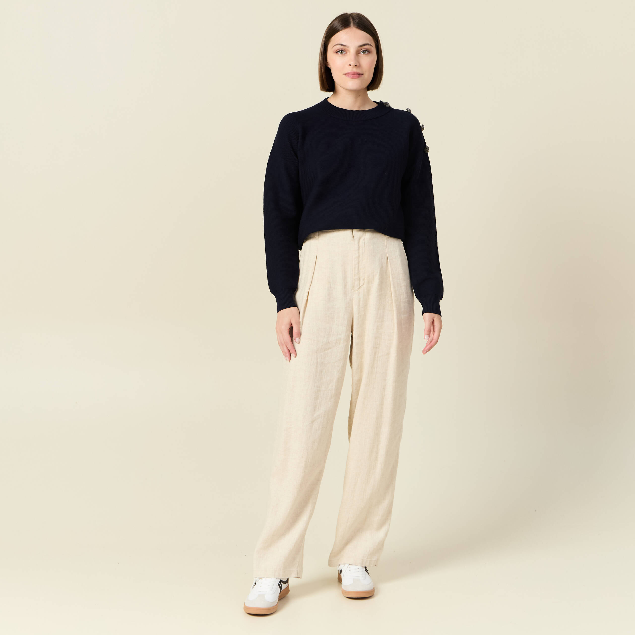 pull eco responsable bleu marine femme Pull éco-responsable bleu marine femme