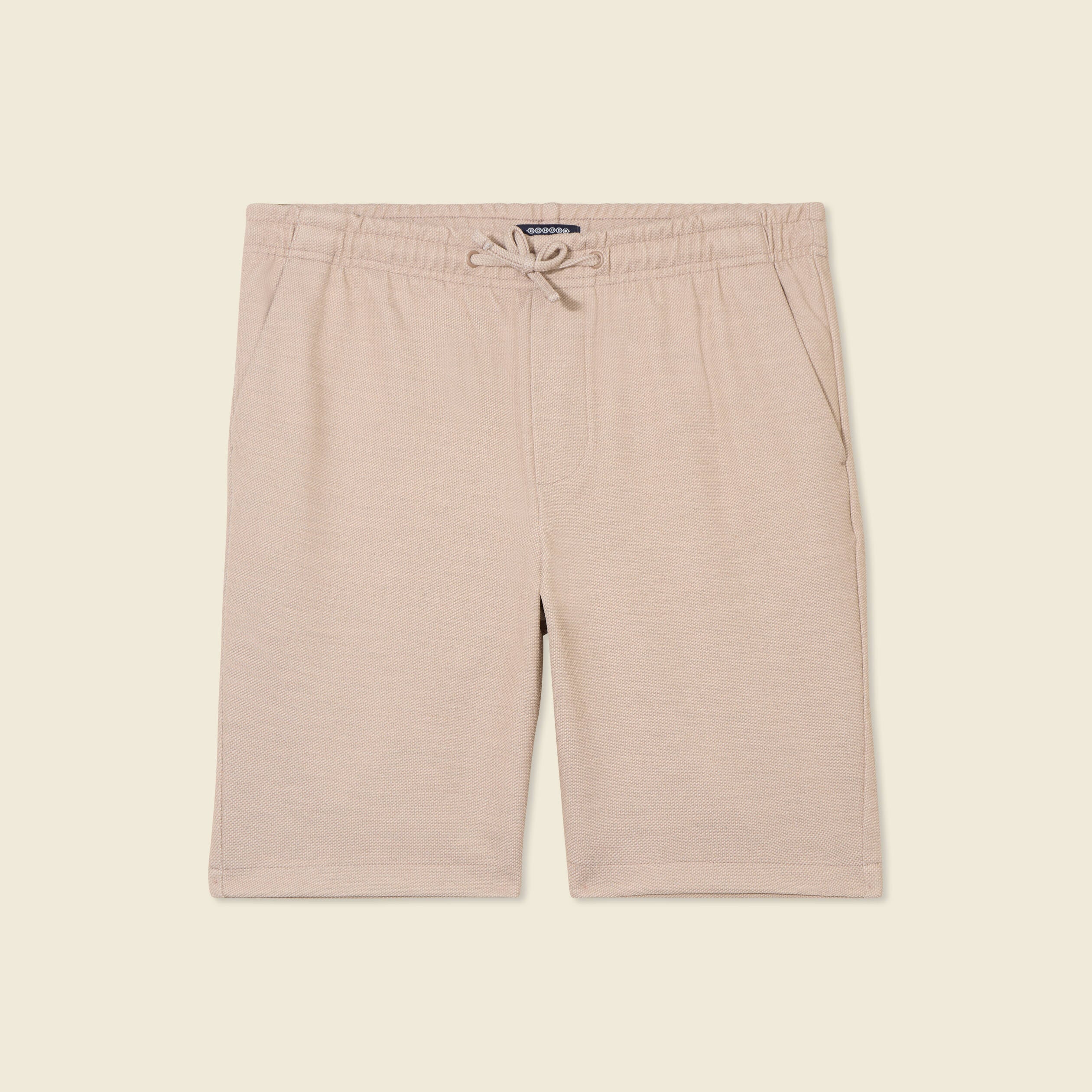 Short droit avec cordon beige homme