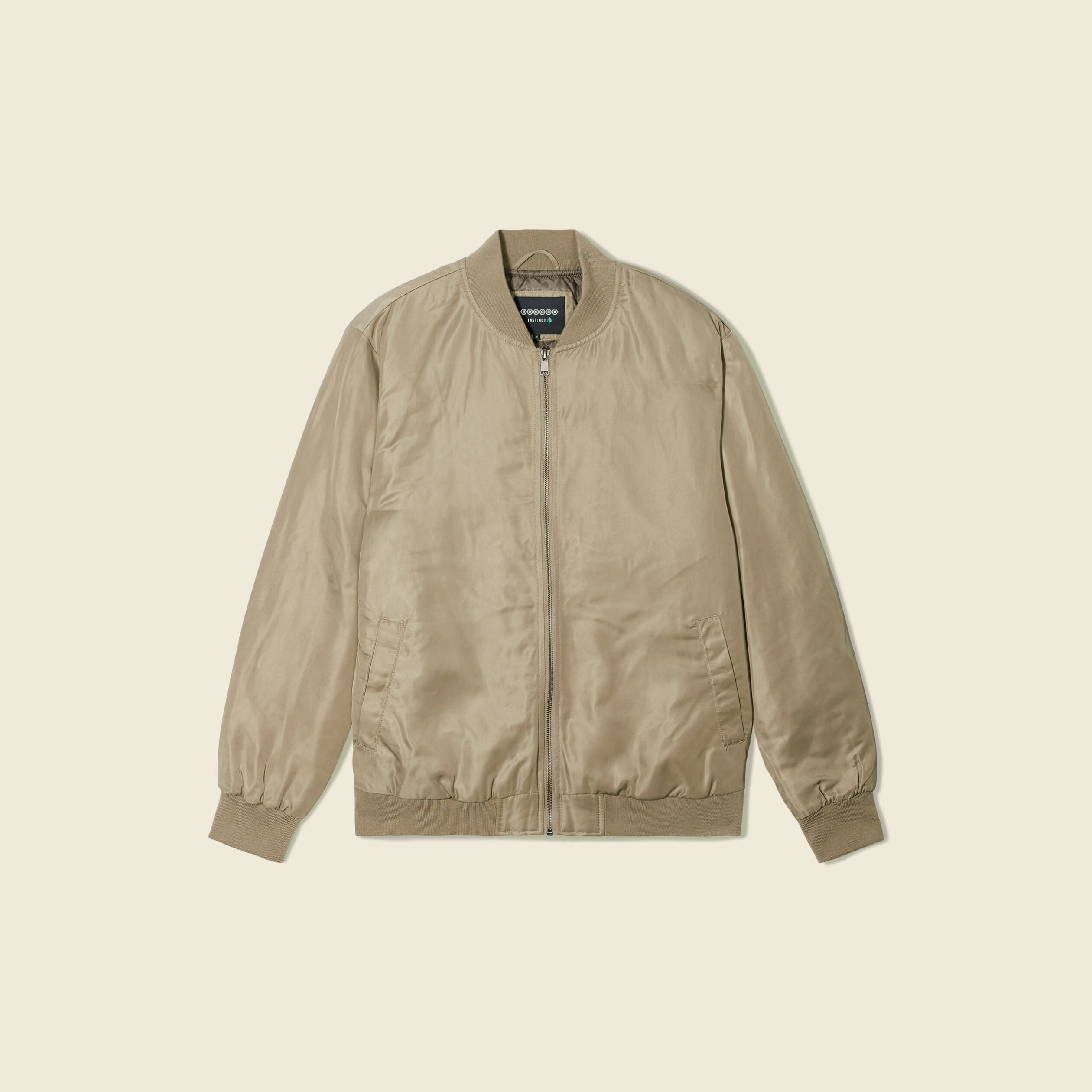 Bomber court manches longues doubl&eacute; taupe homme