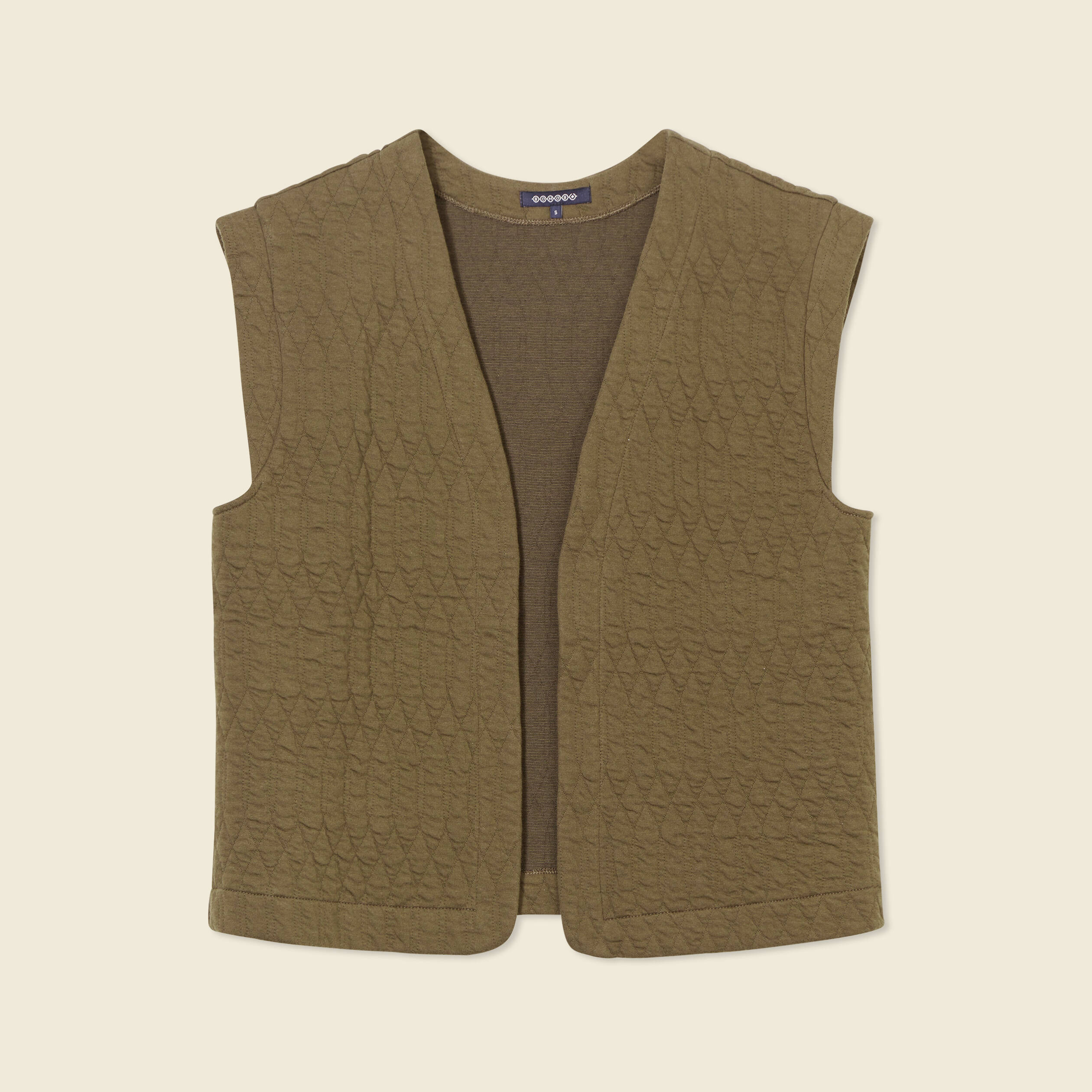 gilet sans manches matelasse vert kaki femme Gilet sans manches matelassé vert kaki femme