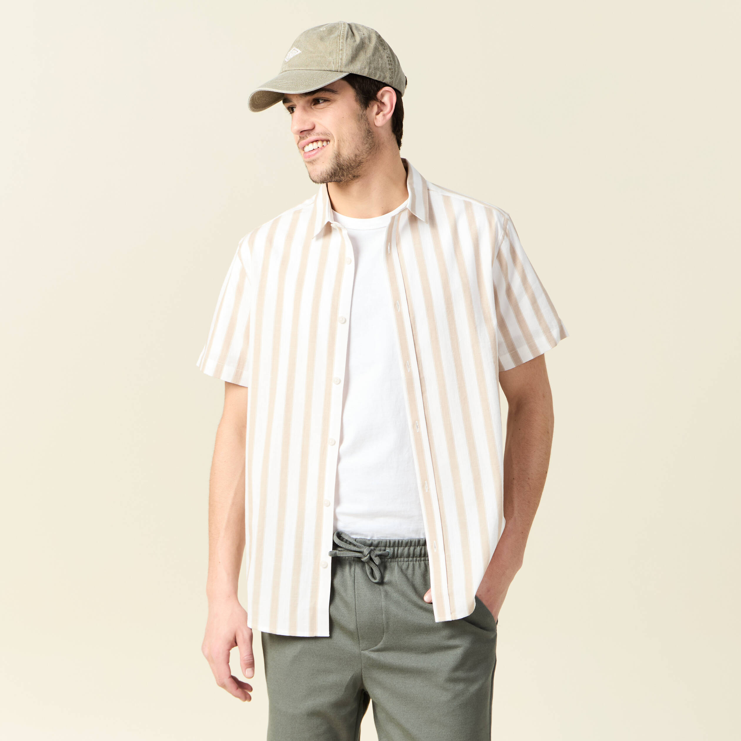 chemise manches courtes sable homme Chemise manches courtes sable homme