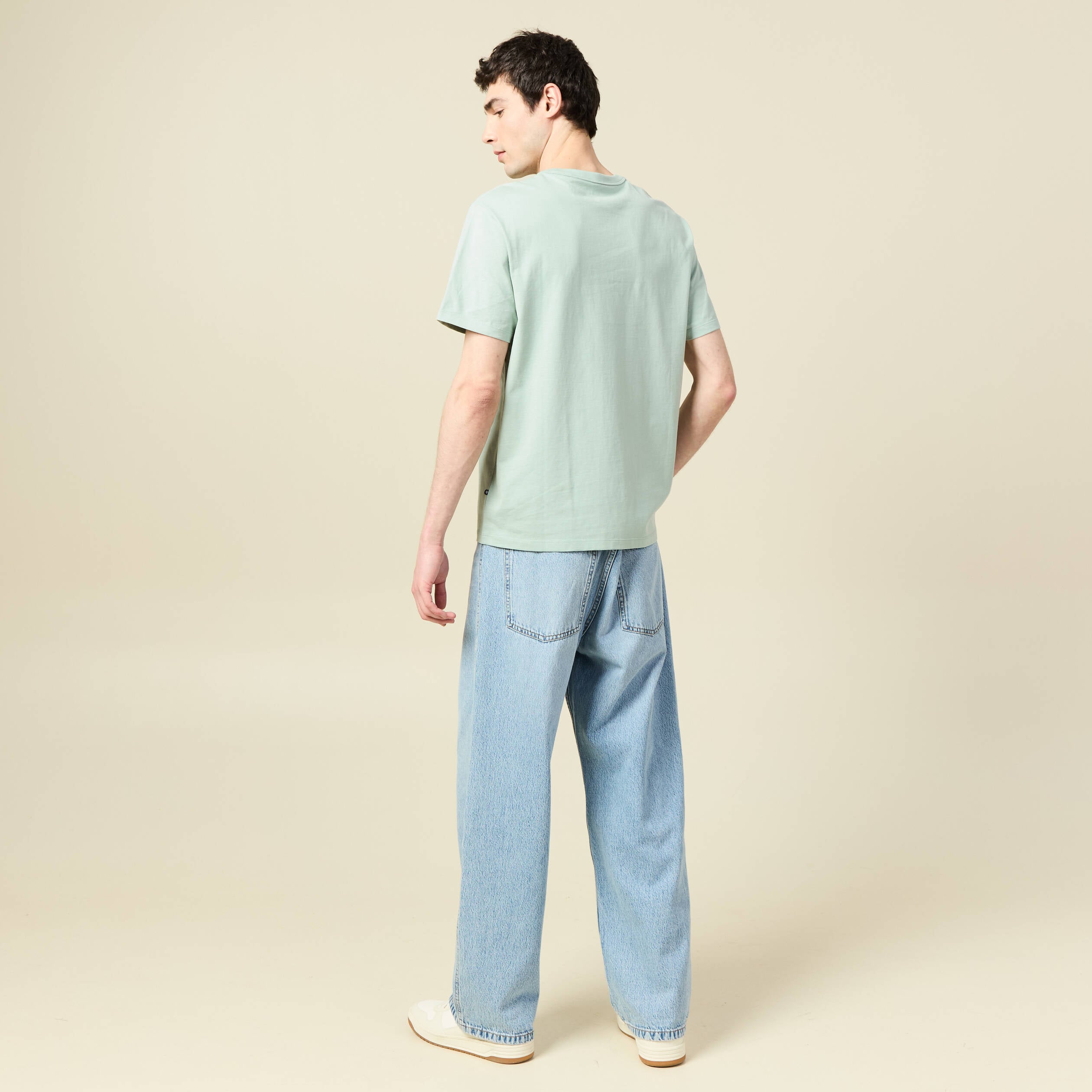 T-shirt en coton manches courtes vert pastel homme