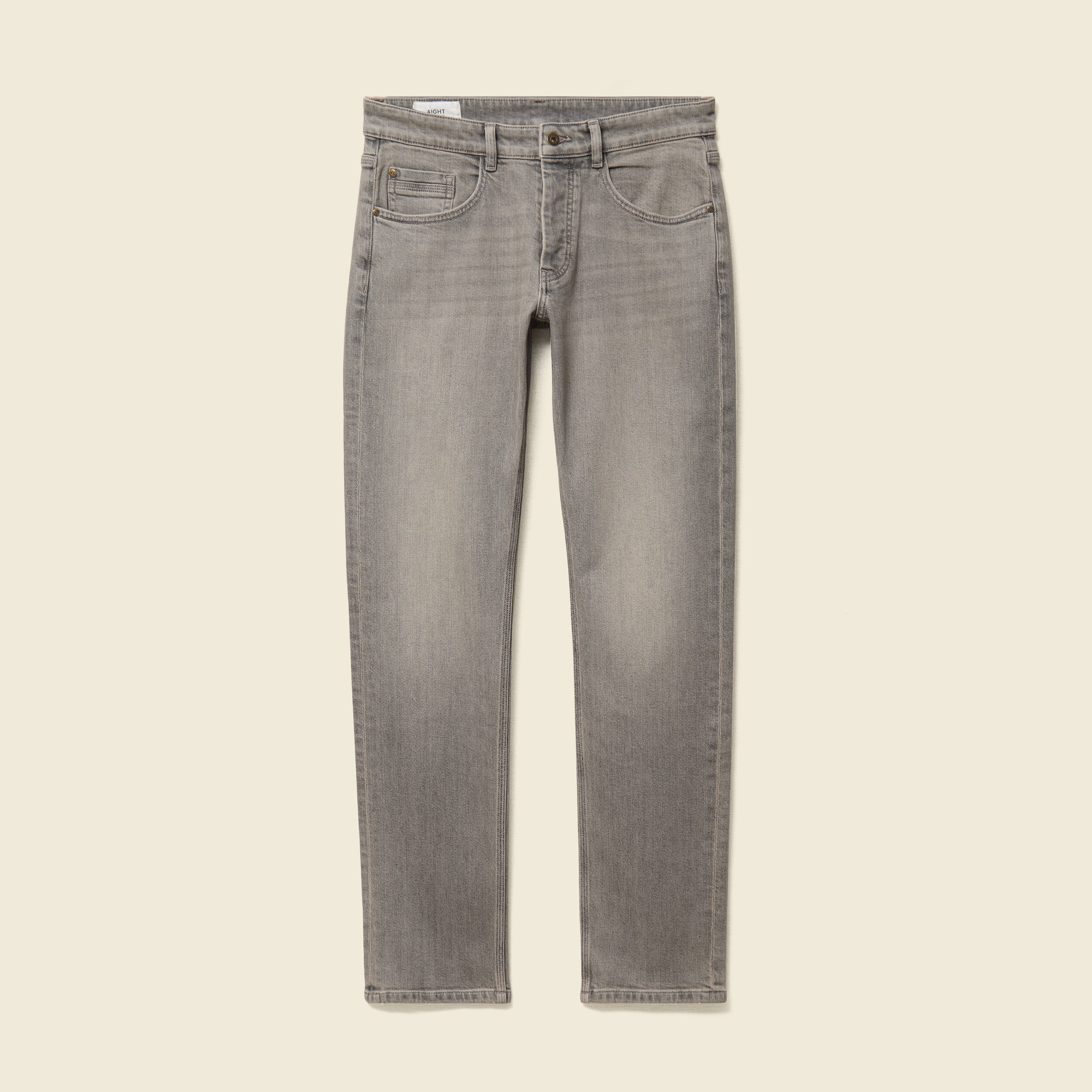 Jeans straight longueur 34 denim snow gris homme
