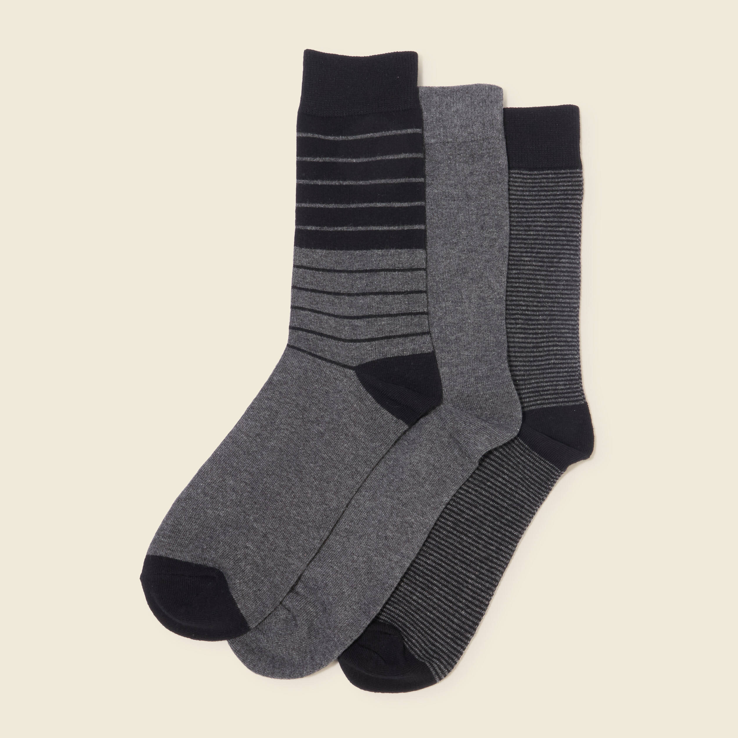Lot de 3 paires de chaussettes noir homme