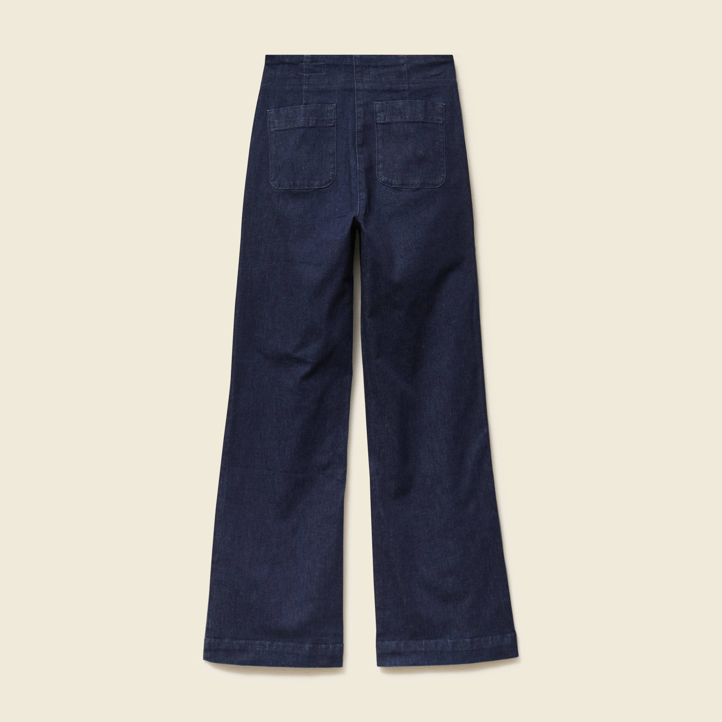 Jeans bootcut taille haute 7/8&egrave;me denim brut femme