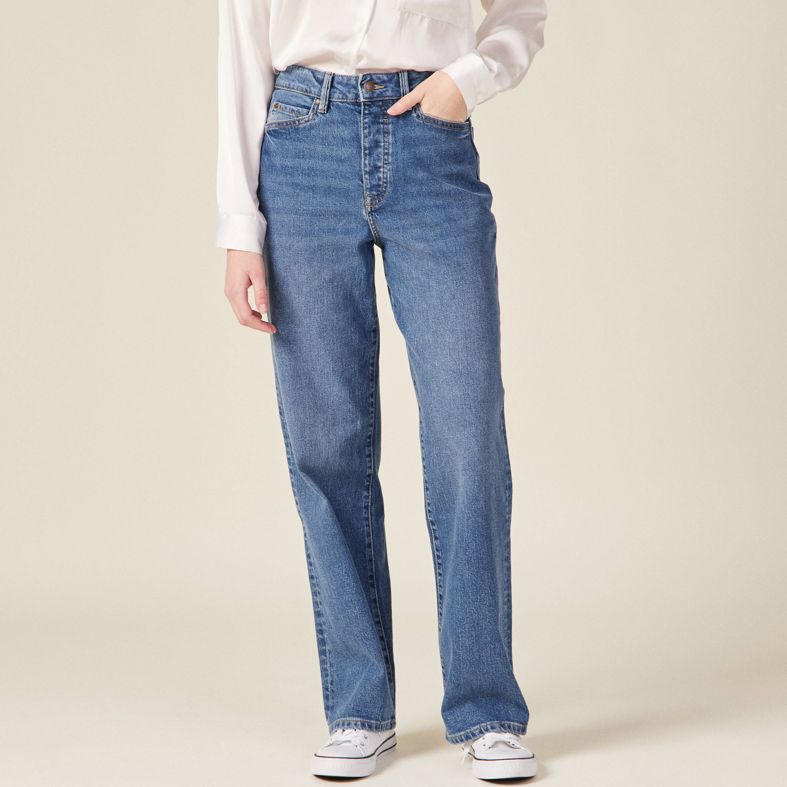 Jean jambe large femme clearance