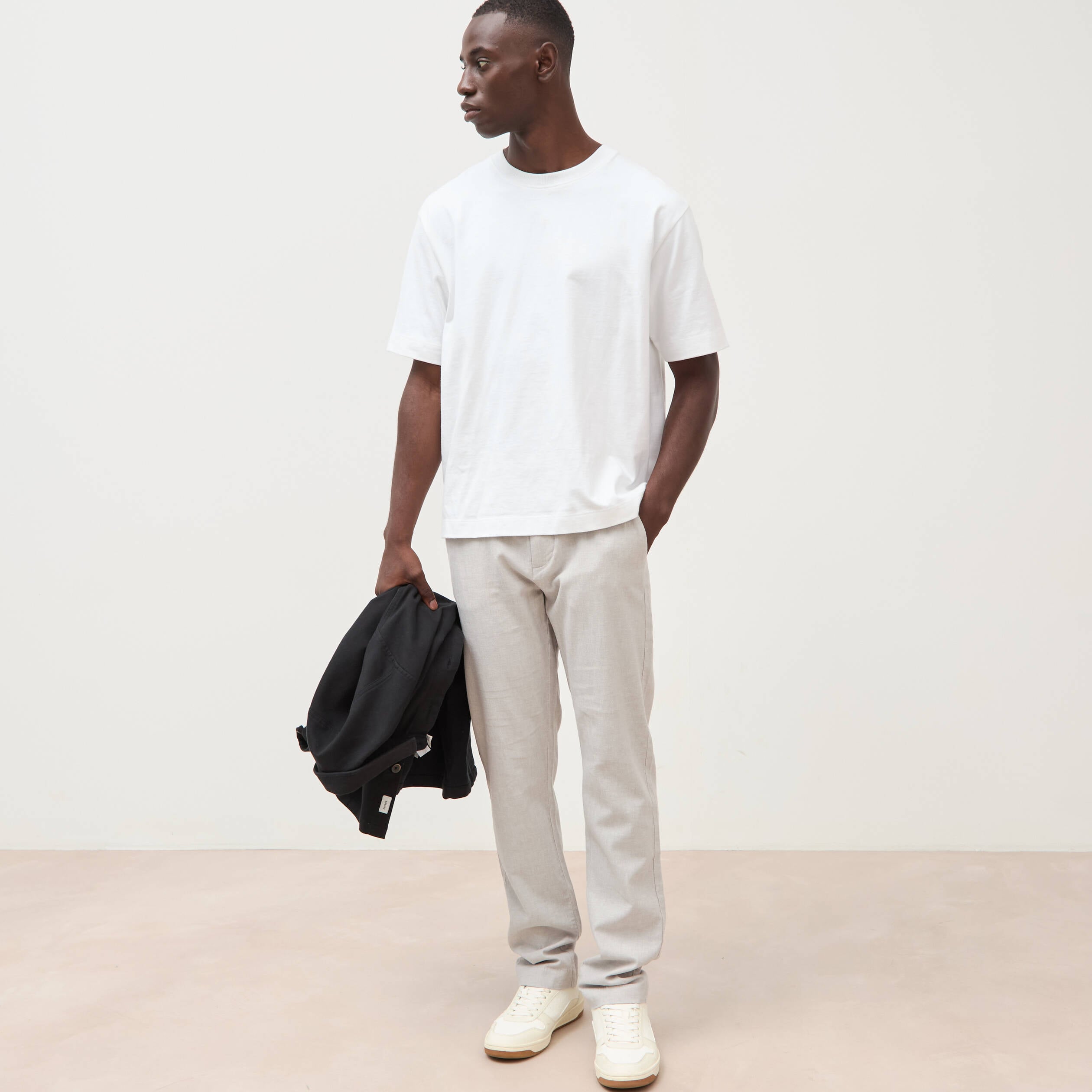 Chino coupe droite longueur 32 gris homme