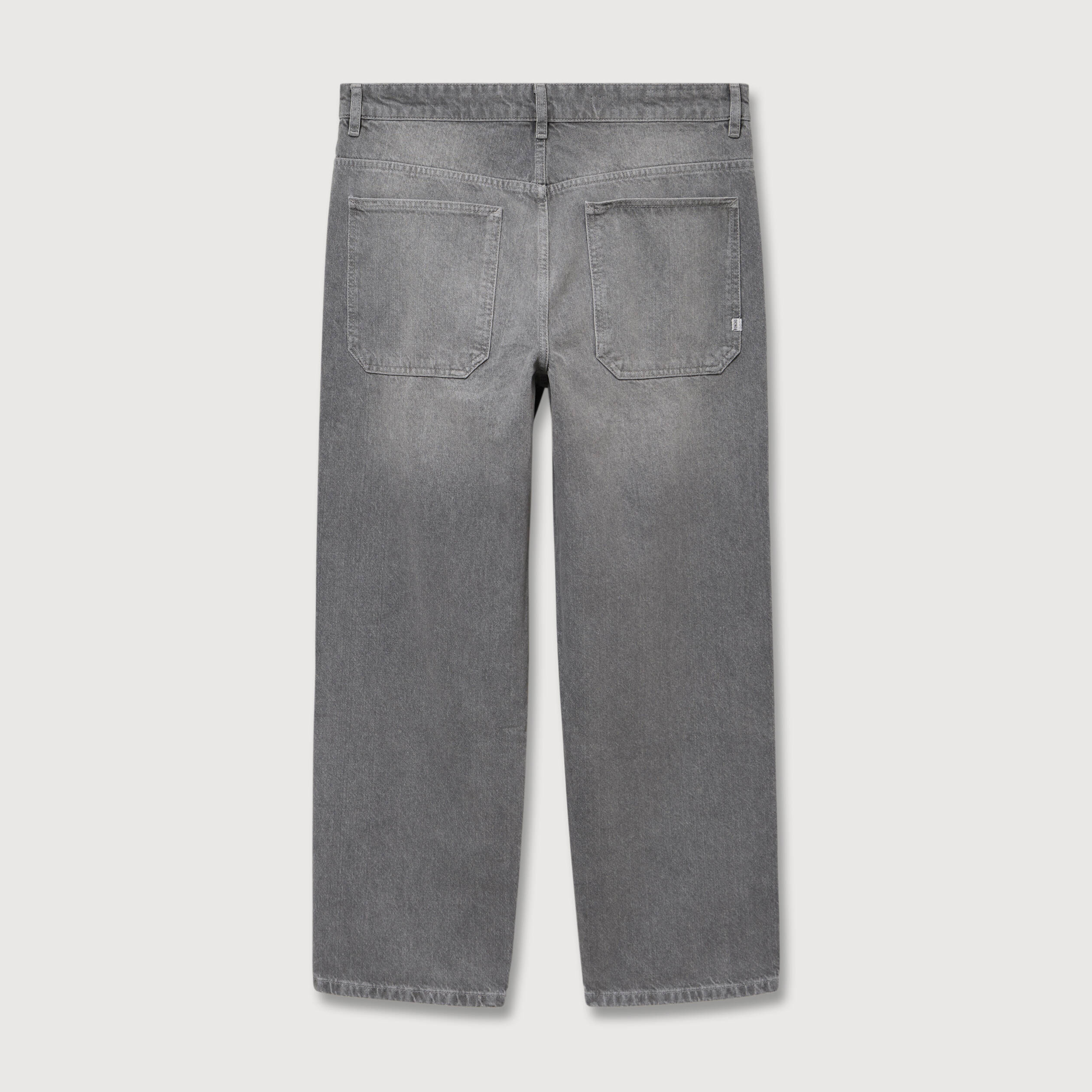 Jeans loose longueur 32 en coton denim gris homme