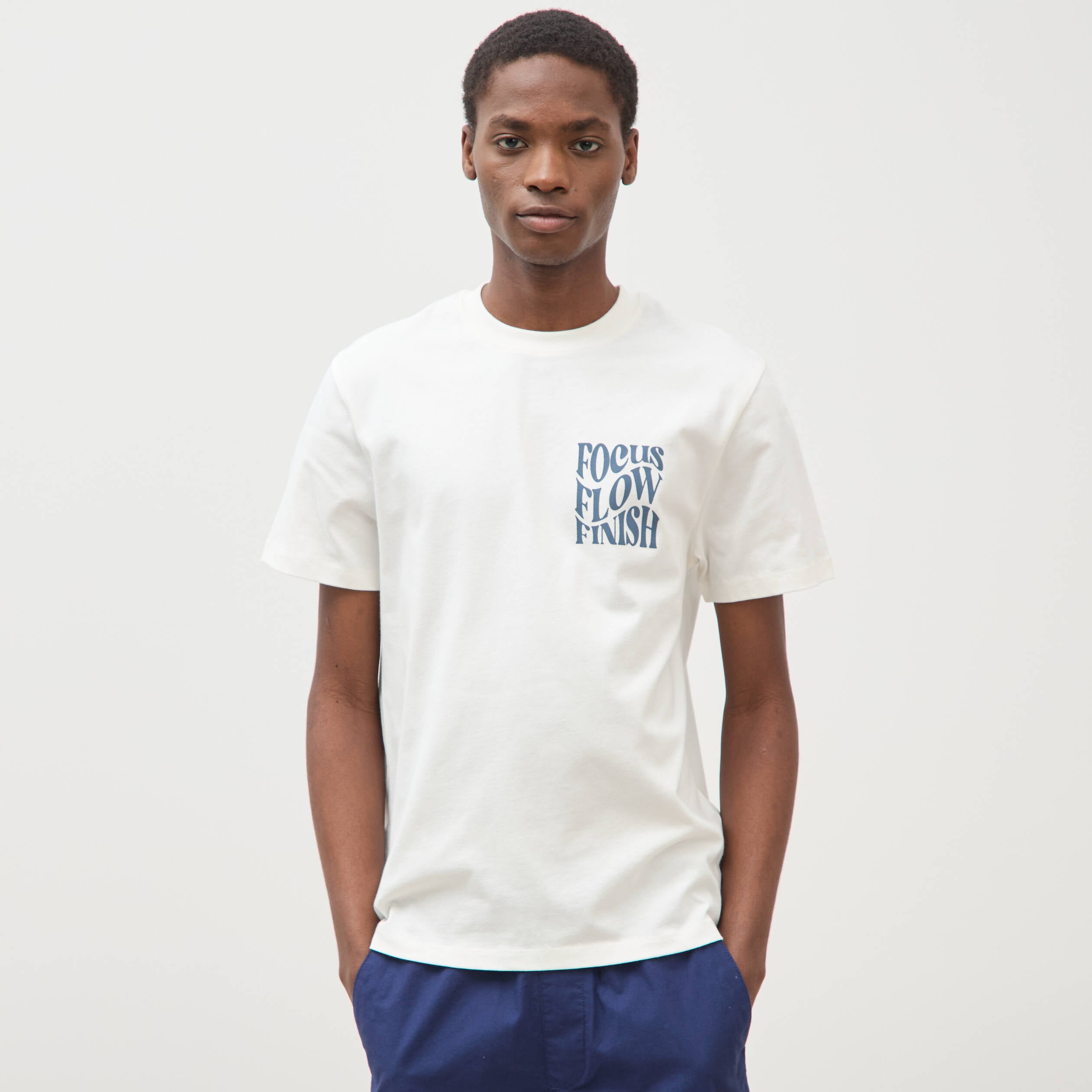 T-shirt en coton ecru homme