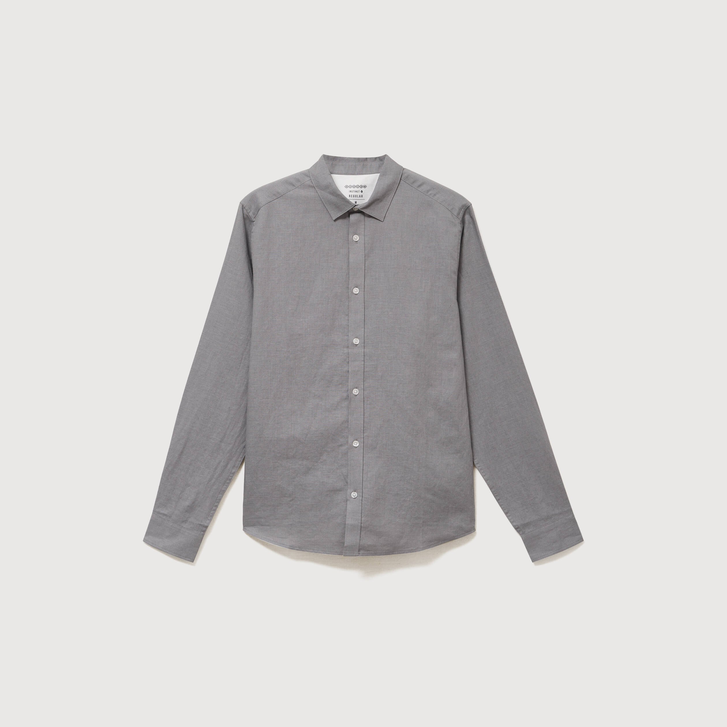 Chemise manches longues gris homme