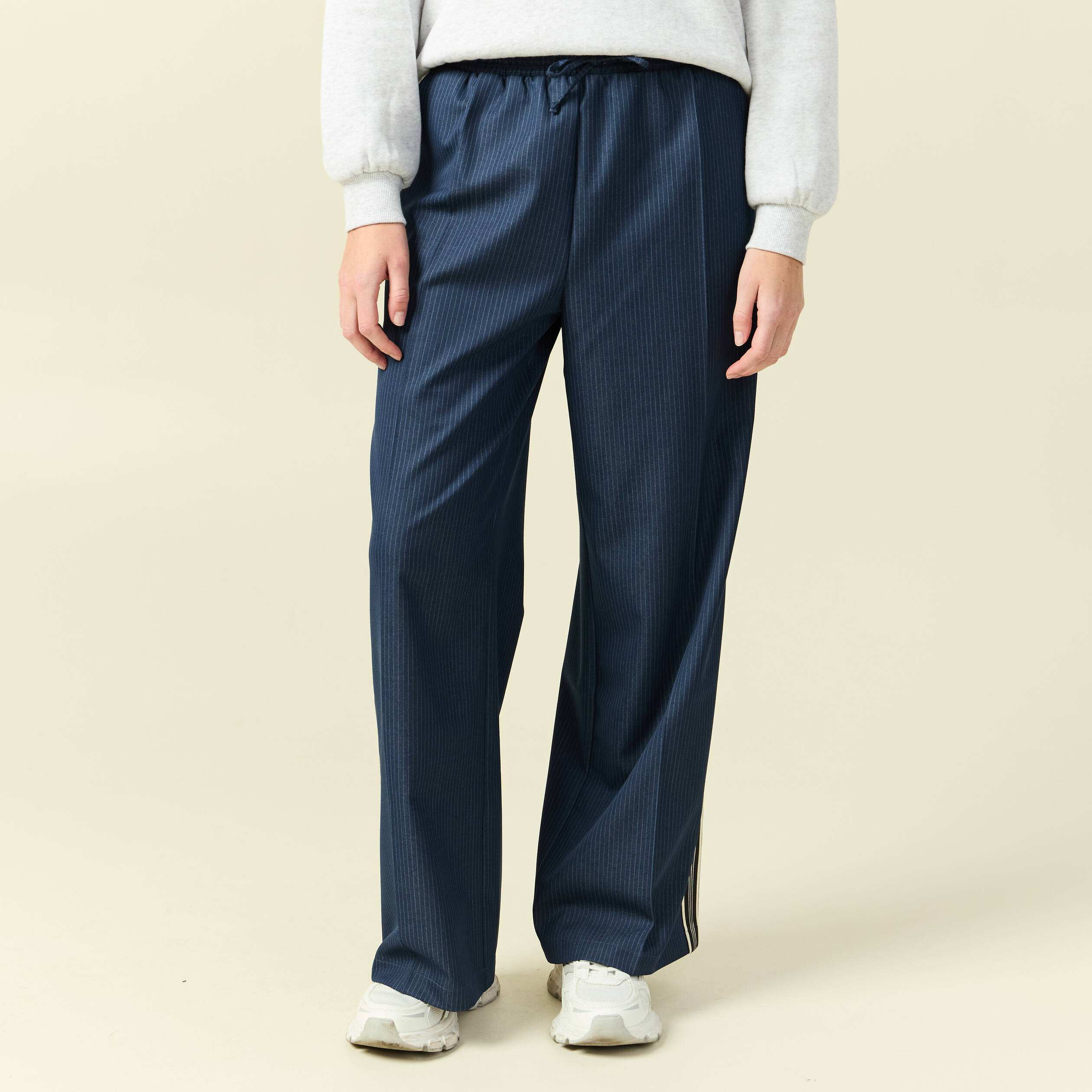 Pantalon Femme Ceinture Elastiquée Coton Marine Pantalon Femme Ceinture Elastiquée Coton Marine